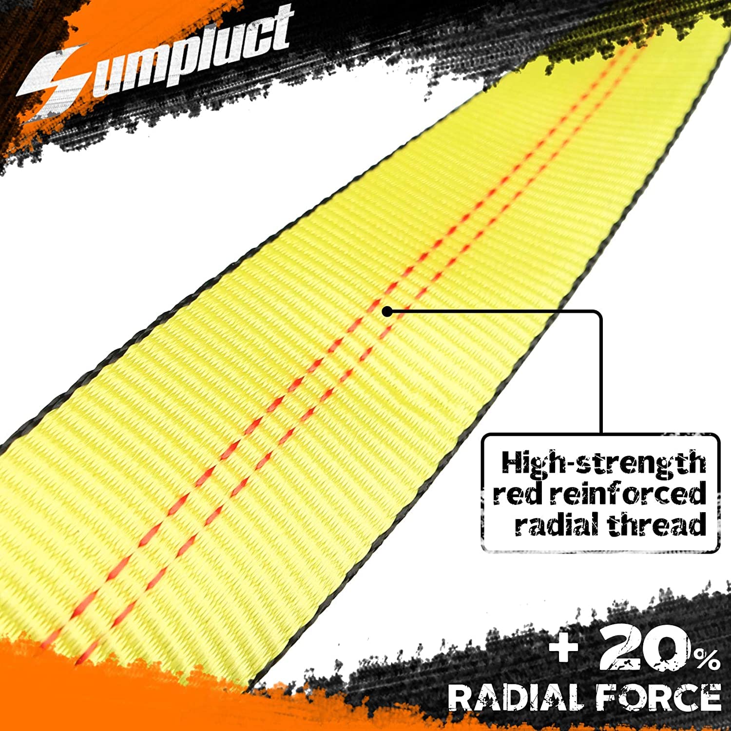 Sumpluct Recovery Tow Strap 2Packs 2In X 20Ft Heavy Duty 20,000 Lbs Break Strength, Use For Emergency 4X4 Towing Rope, Tree Saver, Winch Strap, Triple Reinforced Loops, Protective Sleeves