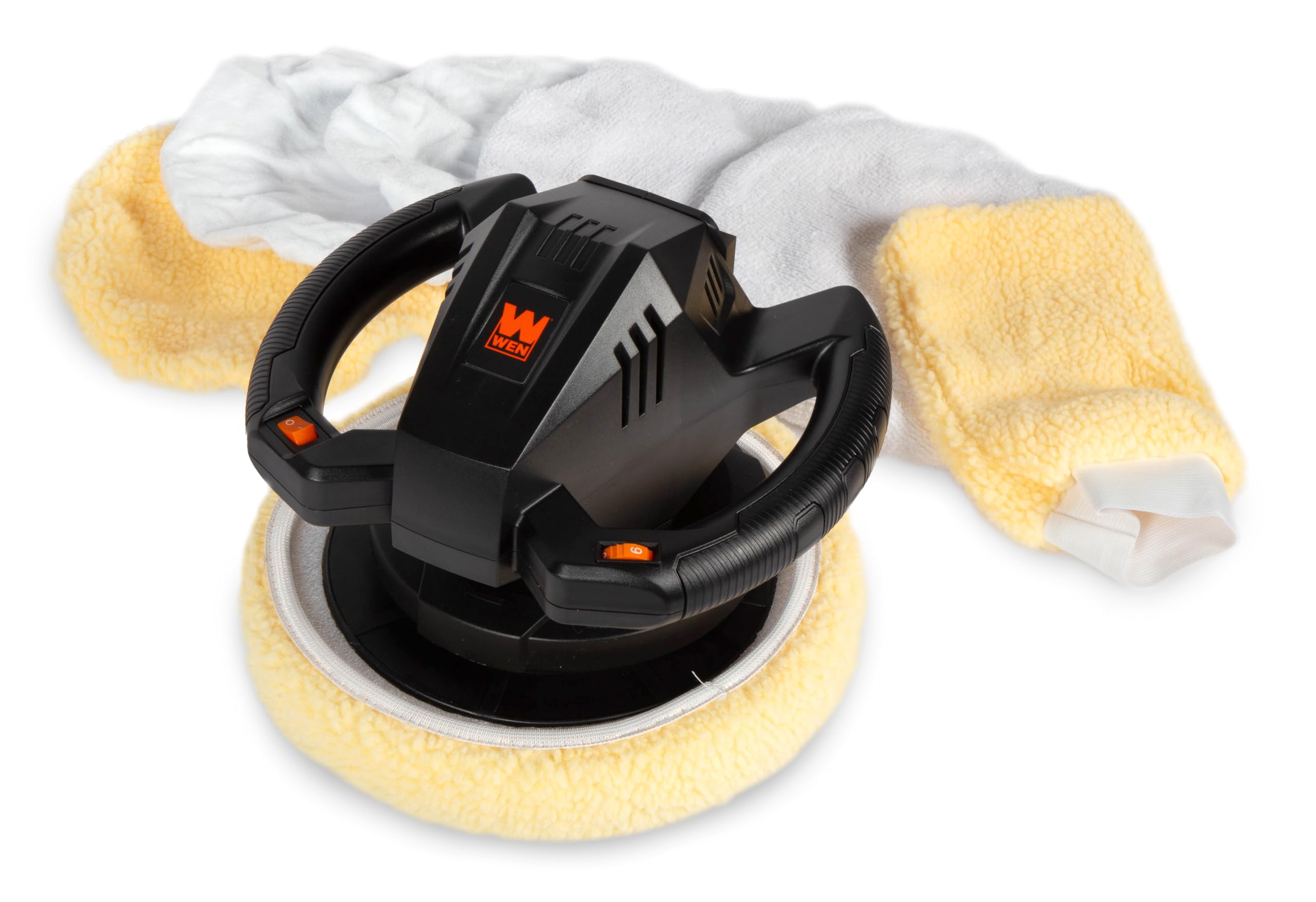 Wen 20V Max Cordless 10-Inch Random Orbital Polisher And Waxer Kit With 2Ah Battery, Charger, And Bonnets (20870)