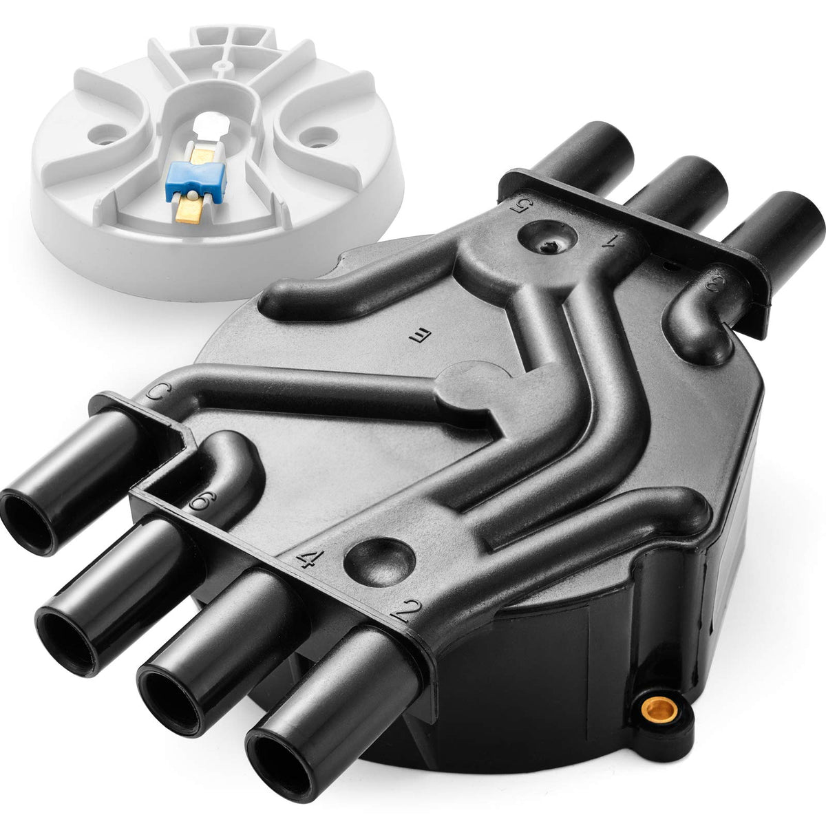 Bravex Ignition Distributor Cap And Rotor Kit Fits Chevy Express 1500 Gmc Jimmy Olds 96-07 4.3L V6 D328A 10452458 Dr475 Brass Te