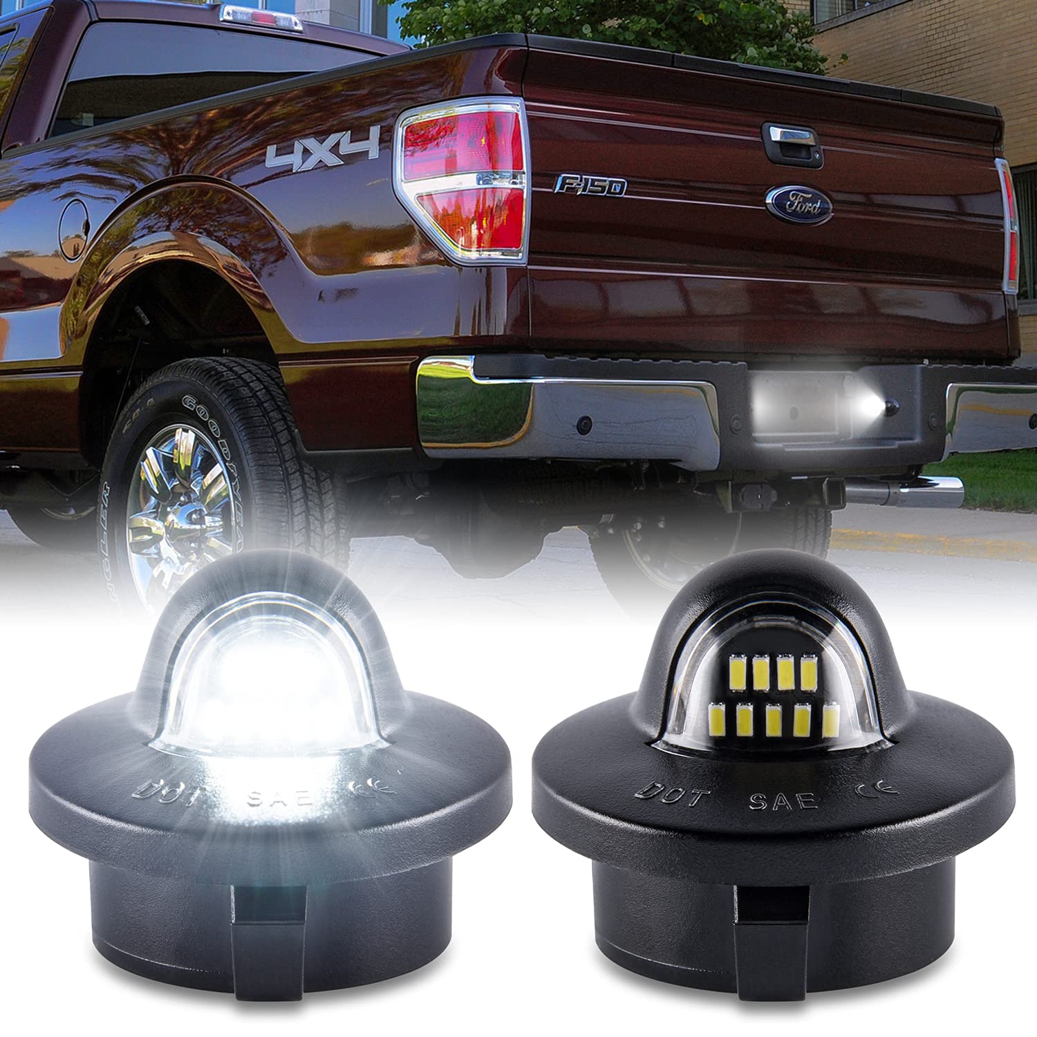 Gempro License Plate Light Assembly Led Tag Lamp Replacement For Ford F150 F250 F350 F450 F550 Superduty Bronco Excursion Ranger