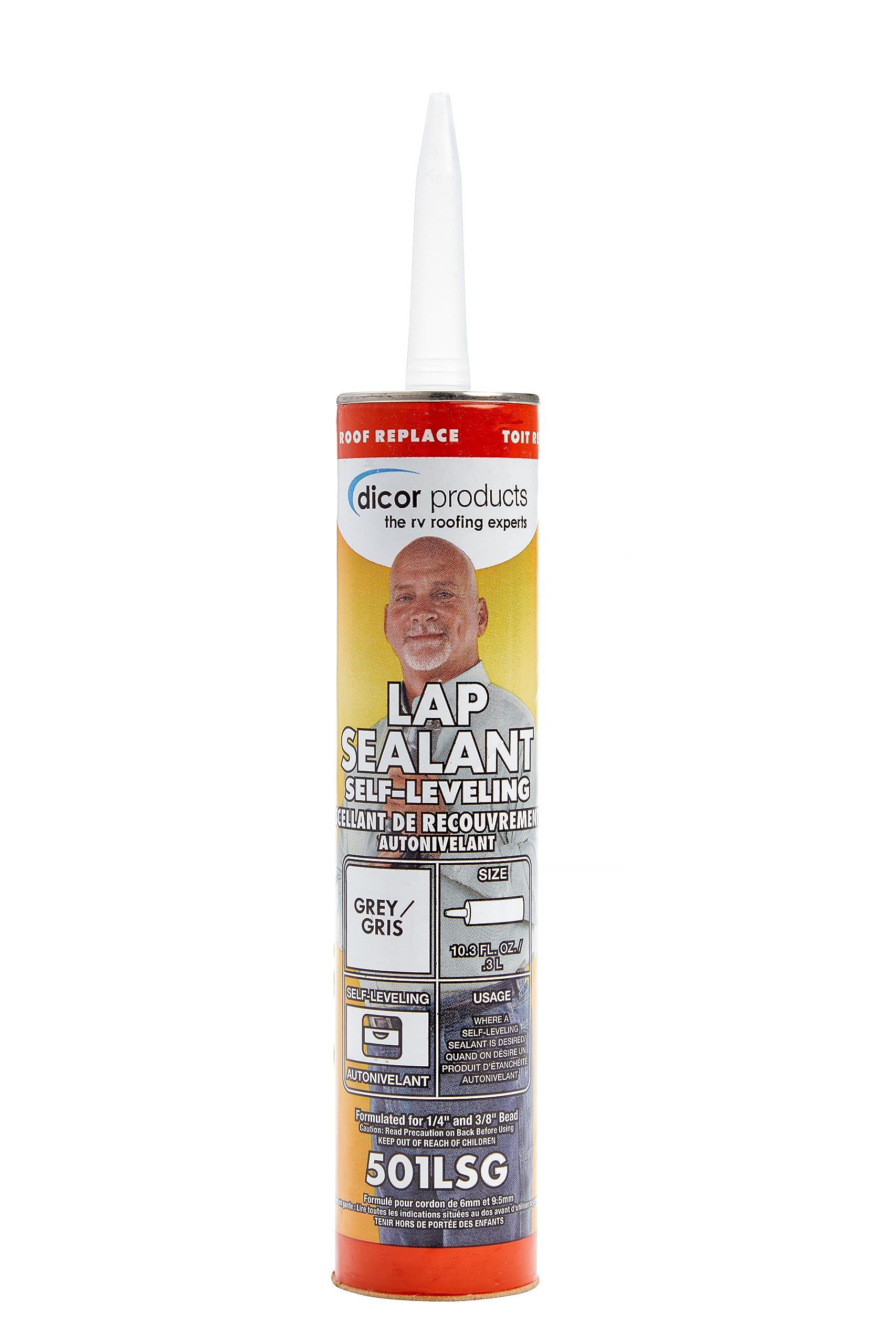 Dicor 501Lsg-1 Haps-Free Self-Leveling Lap Sealant For Horizontal Surfaces - 10.3 Oz, Grey, Secure, Ideal For Rv Roofing, Mainte