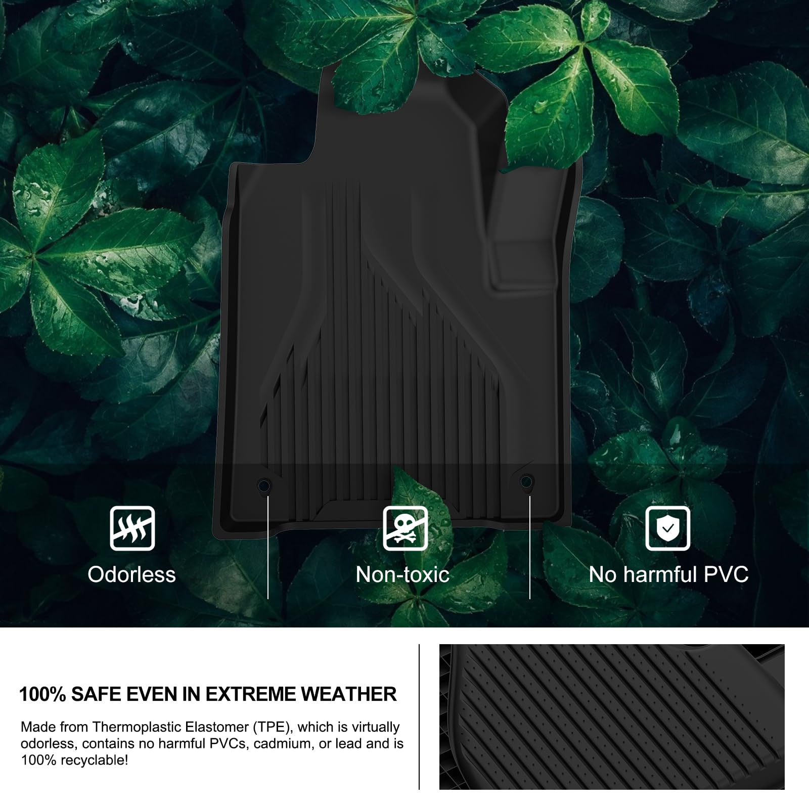 Kiwi Master Floor Mats & Cargo Liner Set For 2014-2023 Jeep Cherokee All Weather Mat Front & Rear 2 Row Seat Trunk Tpe Slush Lin