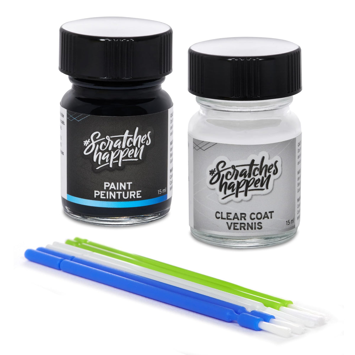 Scratcheshappen Exact-Match Touch Up Paint Kit - Shadow Black (G1/M7343A) For Ford - Essential (Paint + Clear Coat)