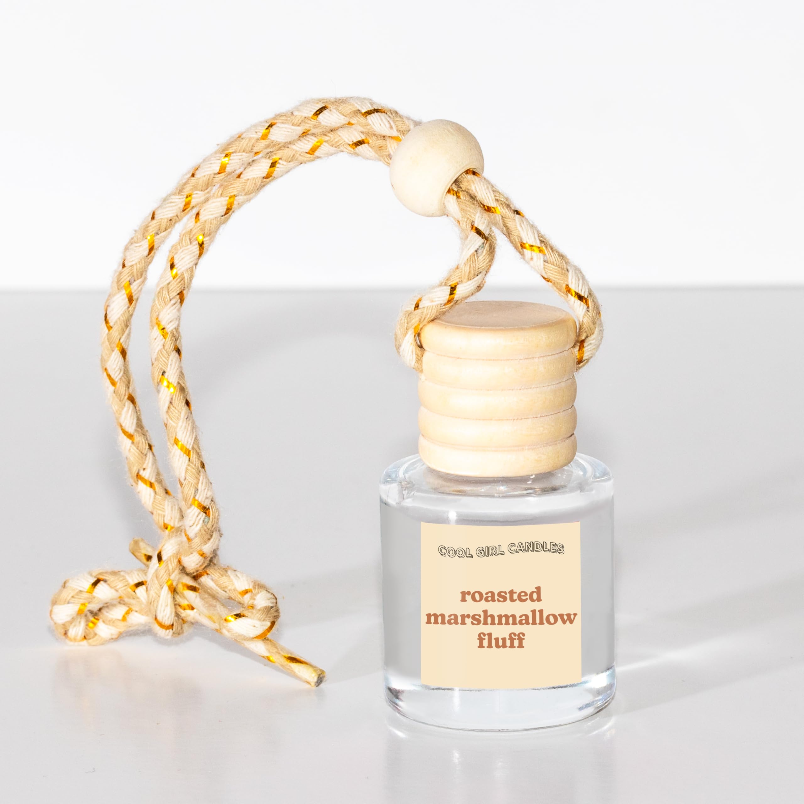 Coolgirlcandles Roasted Marshmallow Fluff Car Hanging Fragrance Oil Diffuser Car Air Freshener Diffuser For Essential Oils, Scen