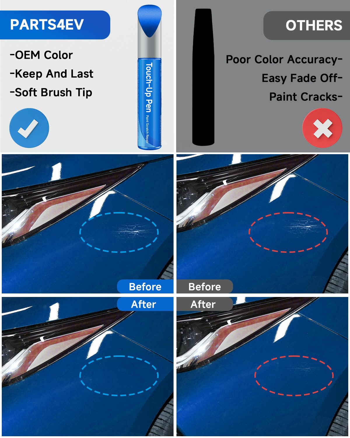 Touch Up Paint Compatible with Toyota Exact Match Touch Up Paint Car Scratch Repair (Blazing Blue Pearl (8T0))