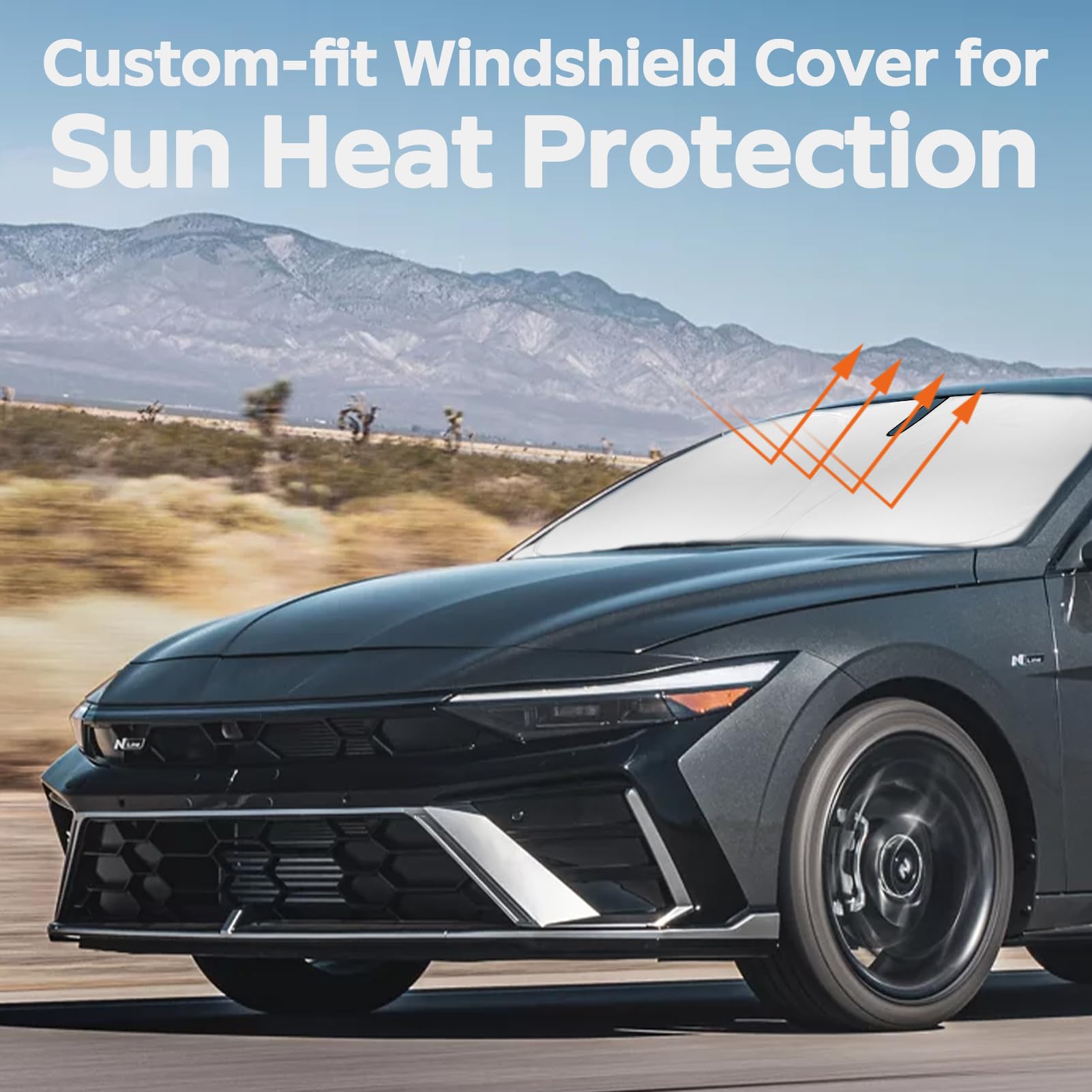 Windshield Sun Shade Car Sunshade For Hyundai 2020-2024 Windshield Cover For 2022 2023 Elantra 240T Reflective Foldable Front Wi