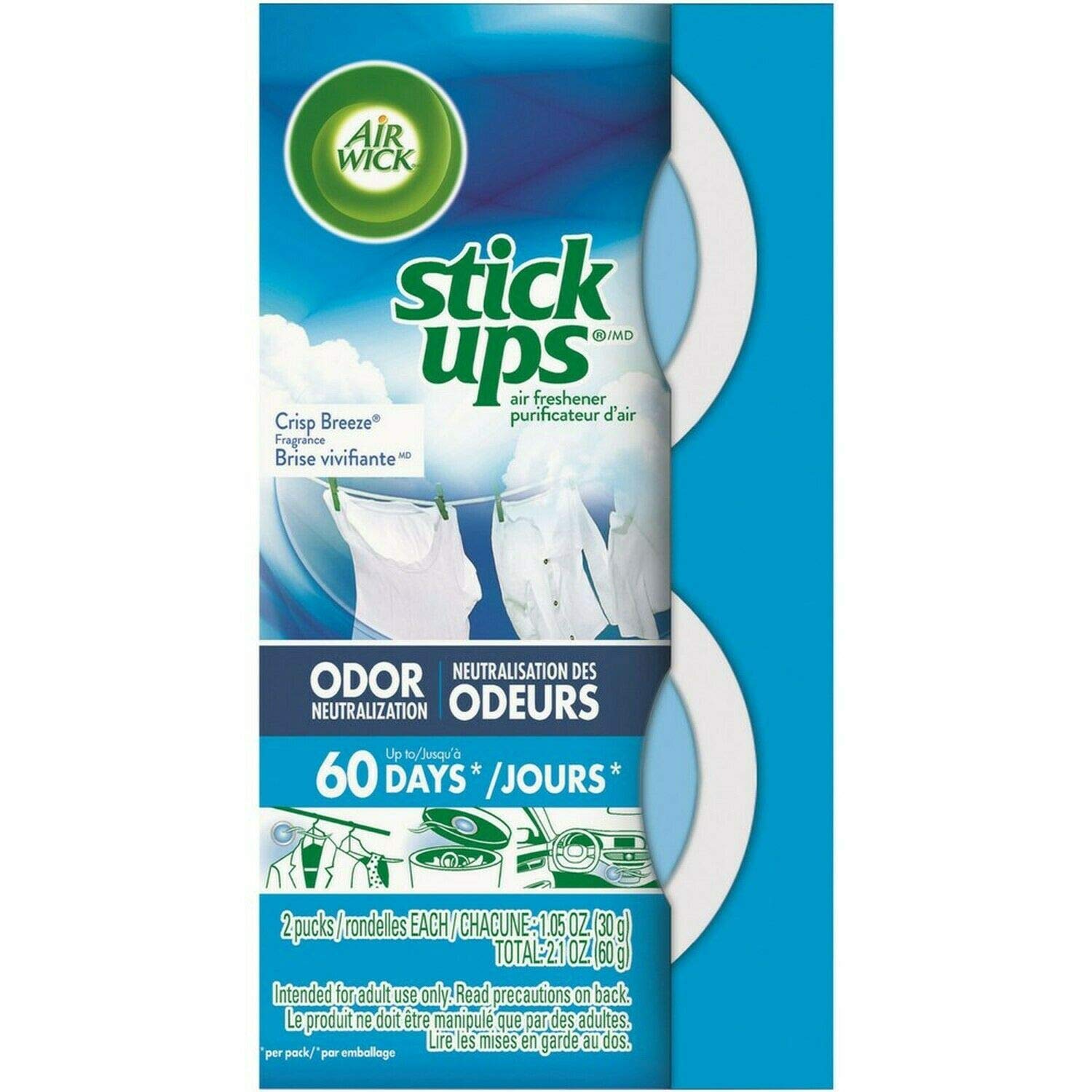 Air Wick Stick Ups Car Air Freshener, Crisp Breeze (Packaging May Vary), 3pk with 2ct each