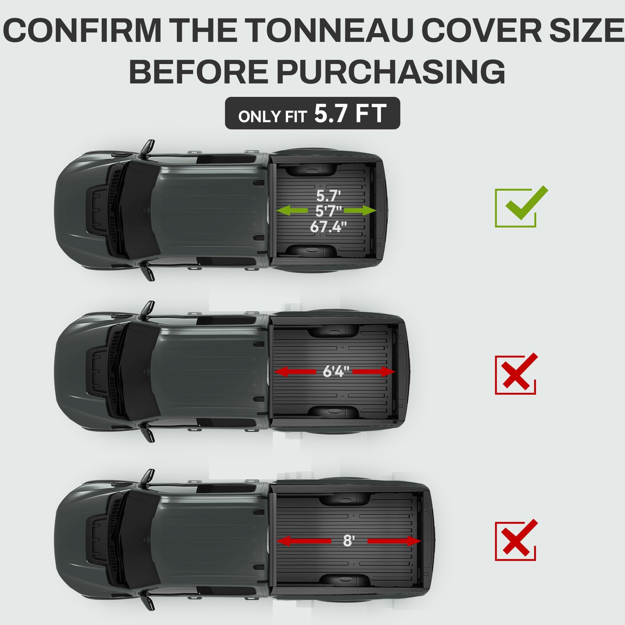 Autosaver88 Frp Hard Tri-Fold Truck Bed Tonneau Cover Fits For Dodge Ram 1500 2009-2025 (Classic & New) 5.7Ft Bed Without Rambox