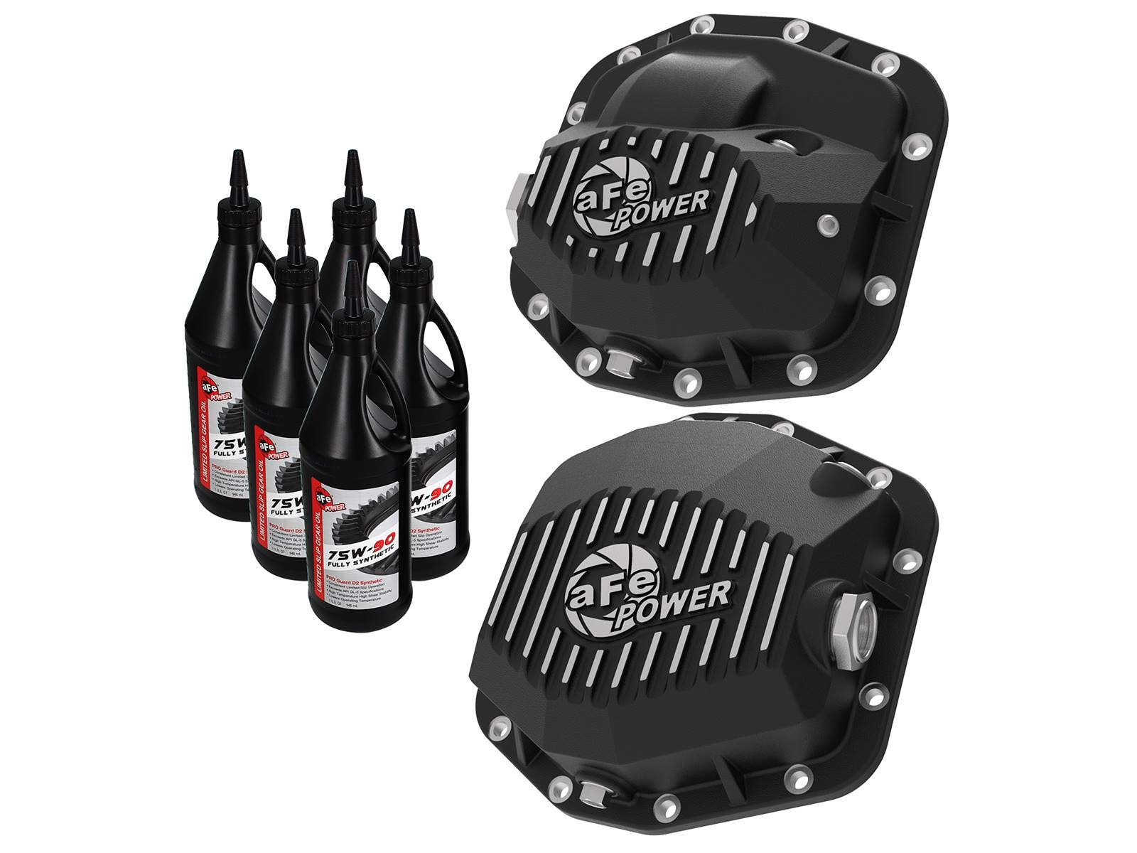 Afe Power 46-7101Ab Pro Series Differential Cover Black W/Machined Fins & Gear Oil (Dana M186/M220)