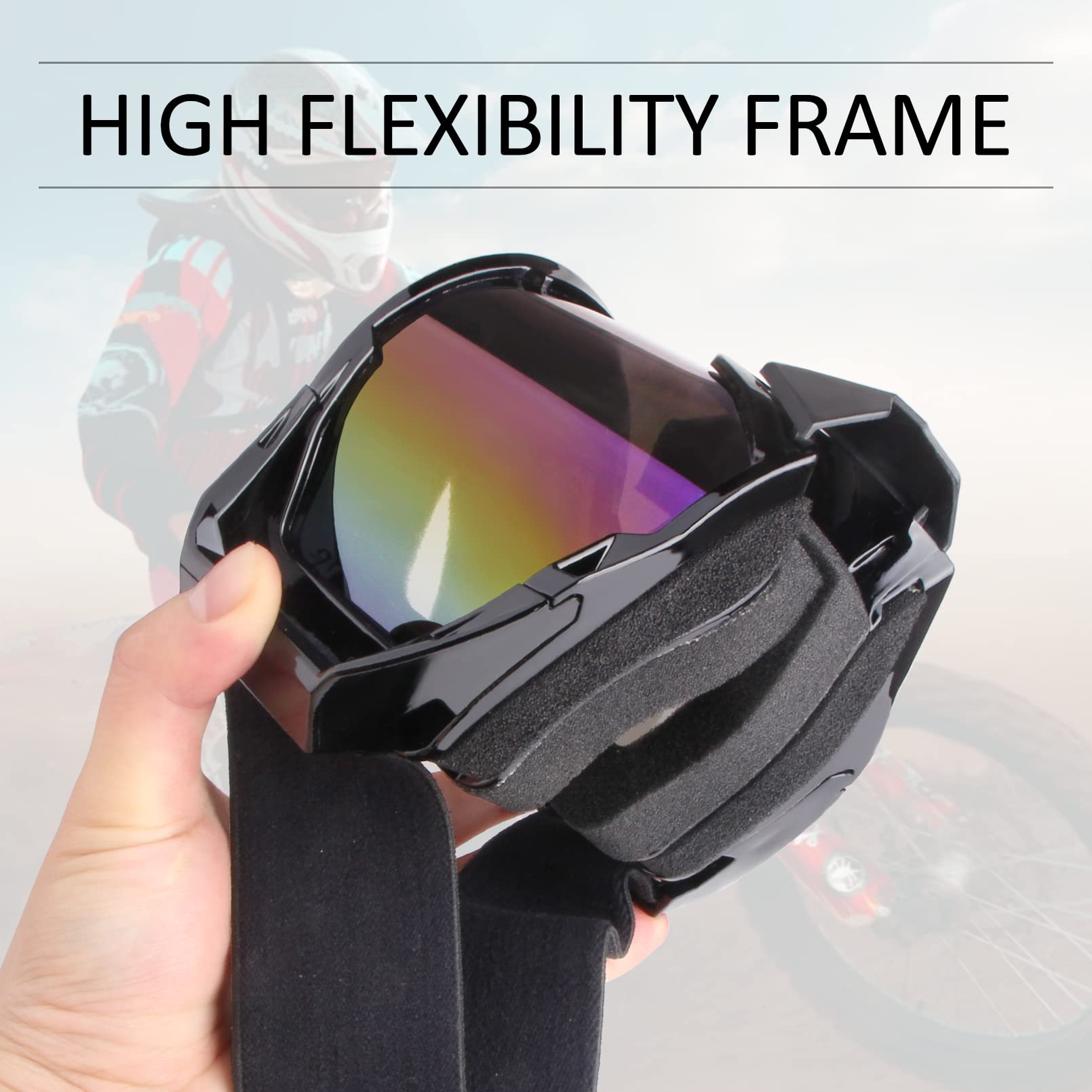 Motorcycle Riding Goggles Off Road Motocross Goggles Dirt Bike ATV Dust Shatterproof Racing UV Protection Goggles UTV MX Helmet