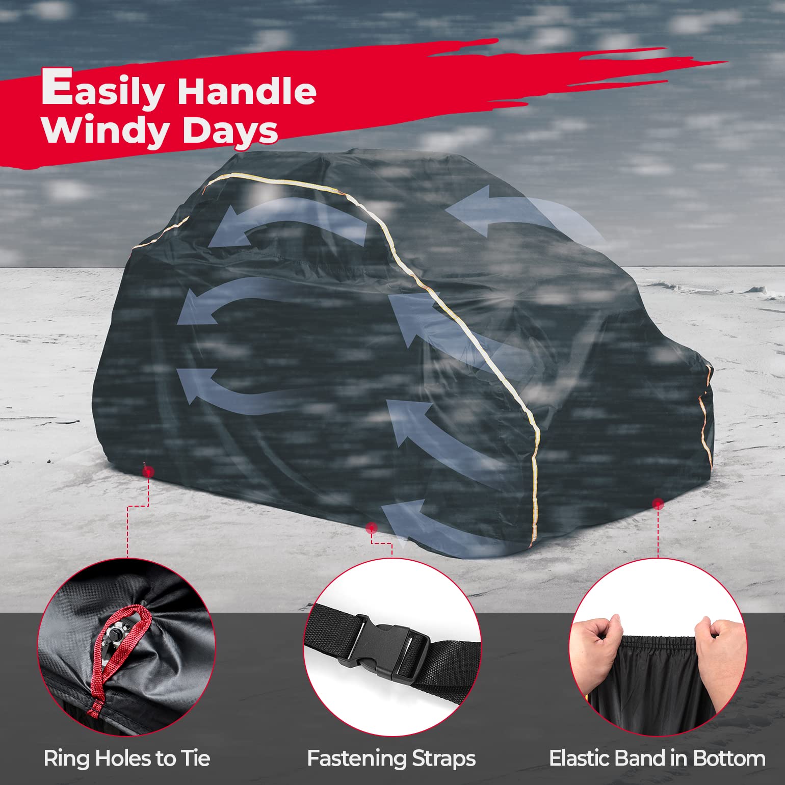 Kemimoto X3 Cover 2 Seater, Waterproof Oxford Cloth Long Lasting Keep Clean Cab Enclosure Utv Cover, 134''  73''  60'' Medium, C