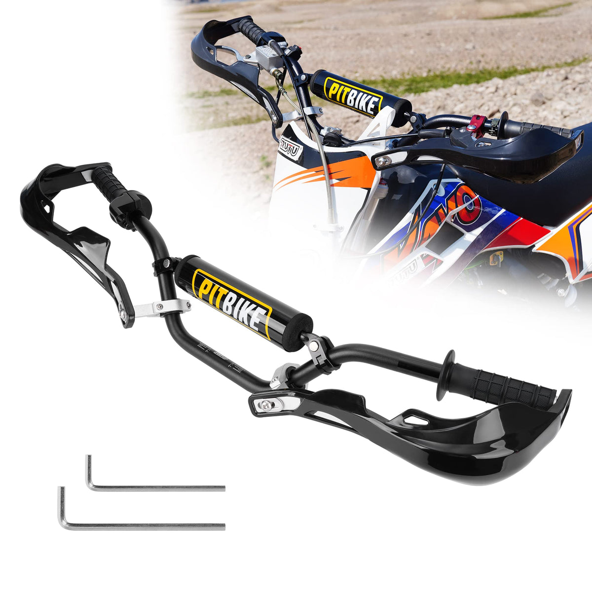 Rutu 7/8' Dirt Bike Handlebars With Aluminum Reinforced Motrocycle Handguards, Foam Chest Protection Pad, All-Round Protection For Crf Yzf Kxf Klx Rmz Drz Pit Dirt Bike Motocross Atv Quad - Black