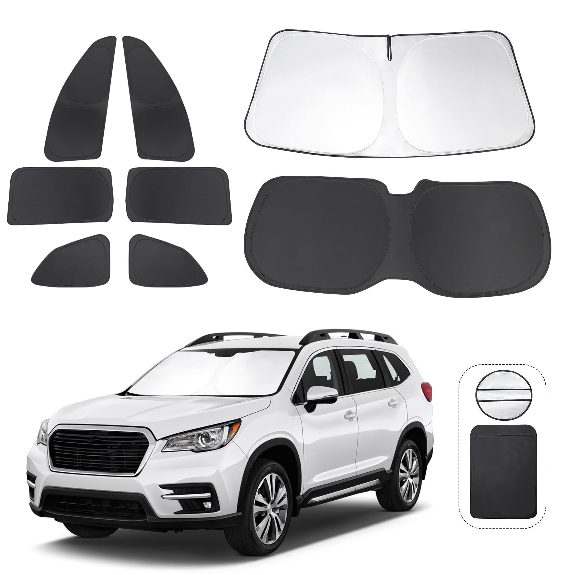 Tinglu Window Shades For Subaru Ascent 2019-2024 2025 Accessories Car Side Full Windows Rear Triangular Windshield Sun Shade Sun