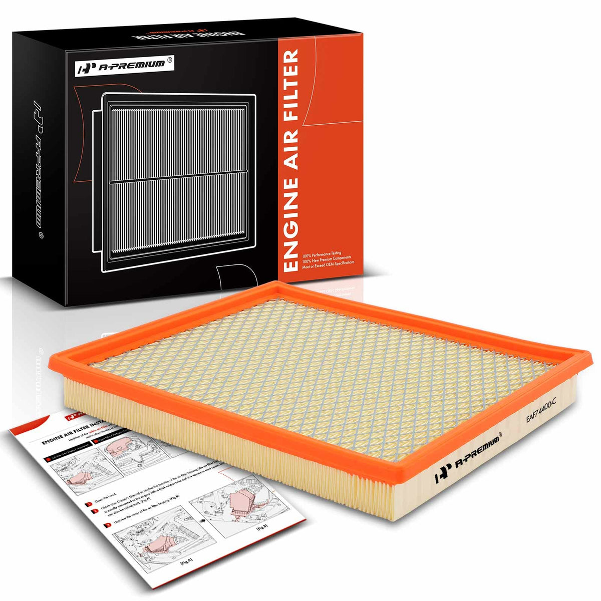 A-Premium Engine Air Filter Compatible With Nissan Armada, Frontier, Nv1500, Nv2500, Nv3500, Pathfinder, Titan, Xterra & Jeep Grand Cherokee & Infiniti Qx56, 1993-2023, Replace# 53007386Ab