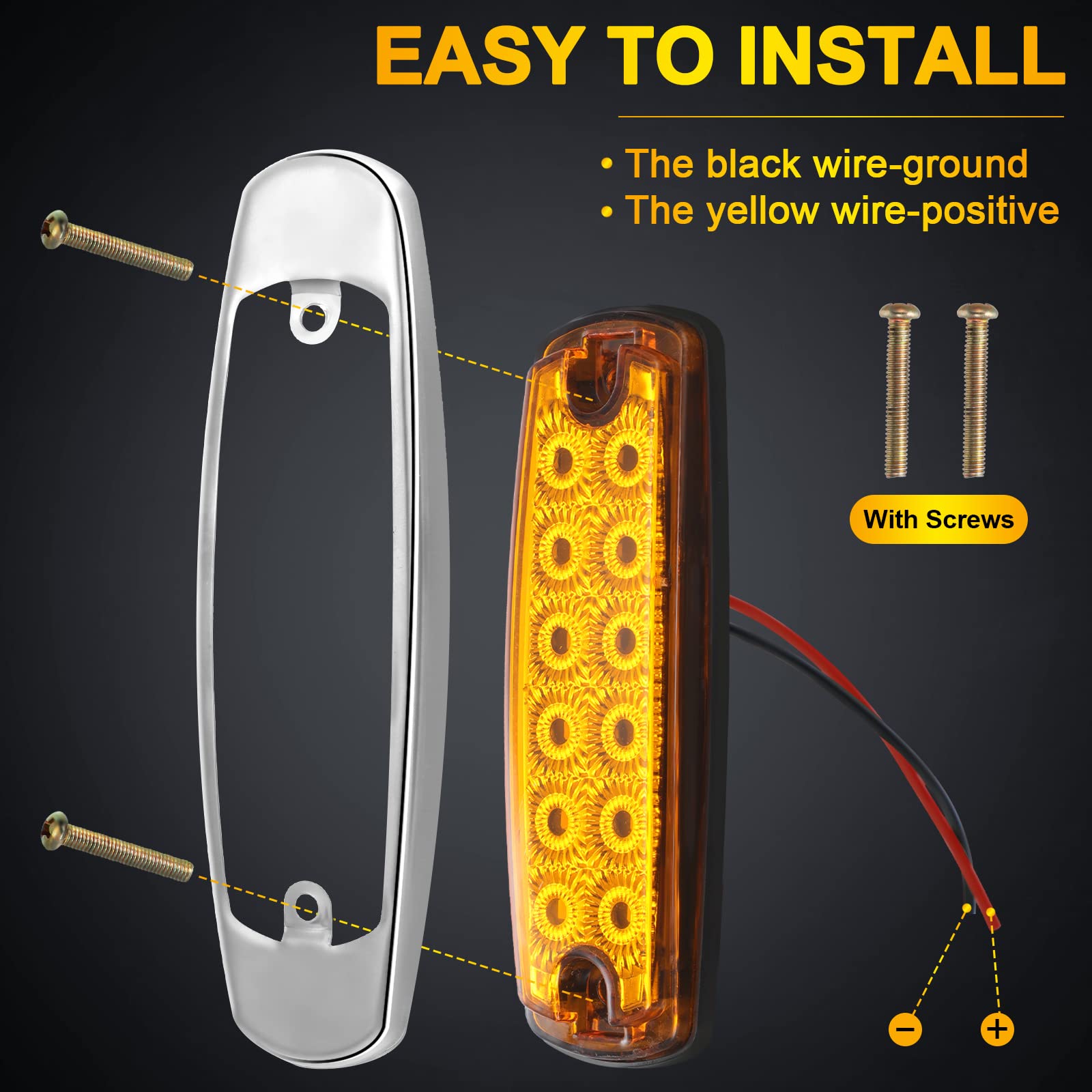 30 Pieces Led Side Marker Indicator Lights Lamp Front Rear Tail Lamp Amber And Red Led Side Marker Lights Heavy Truck Lighting 1