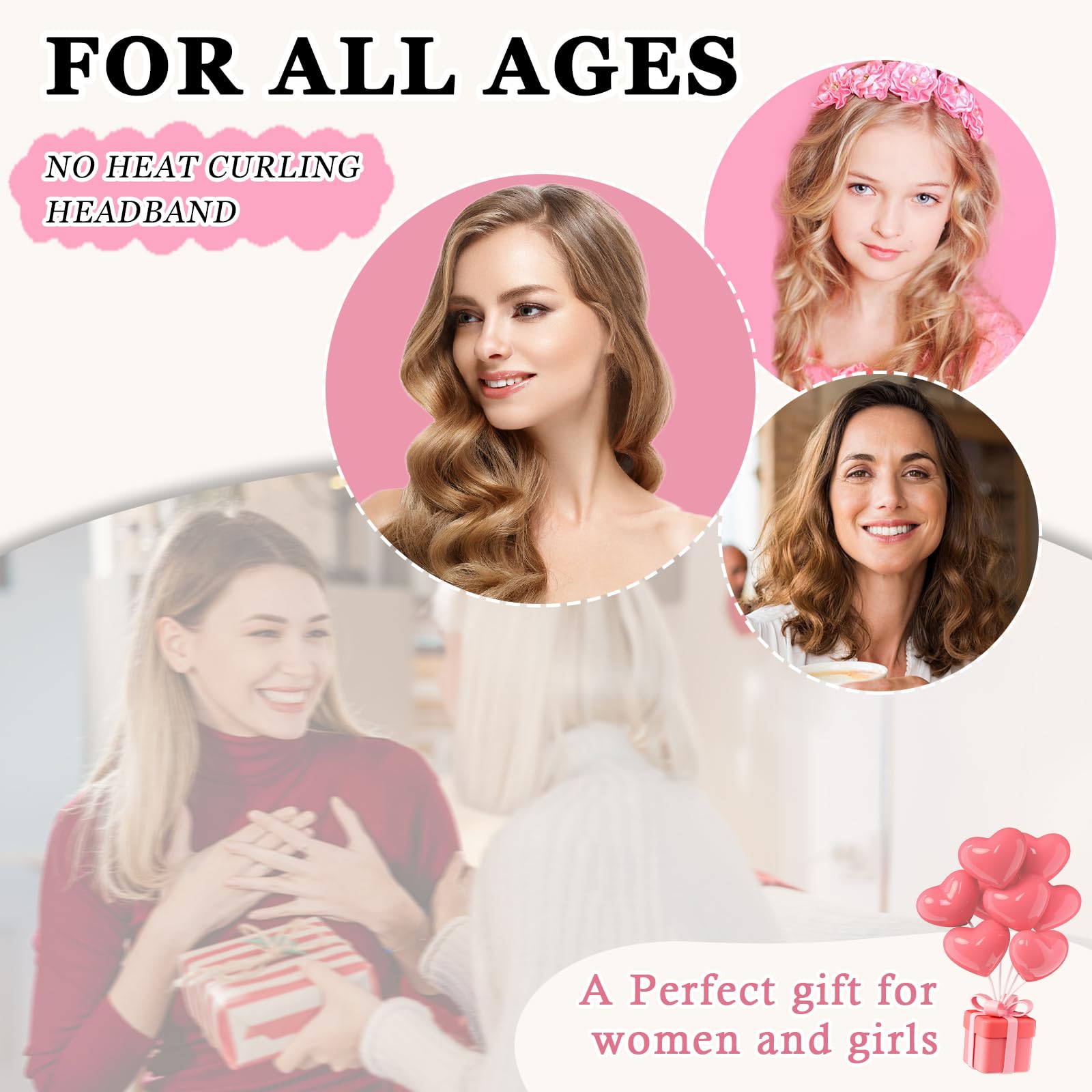 Gwabee 70'' Soft Hair Curlers For Overnight Curls - No Heat Curl Wrap With 9 Rods For Long Hair, Khaki