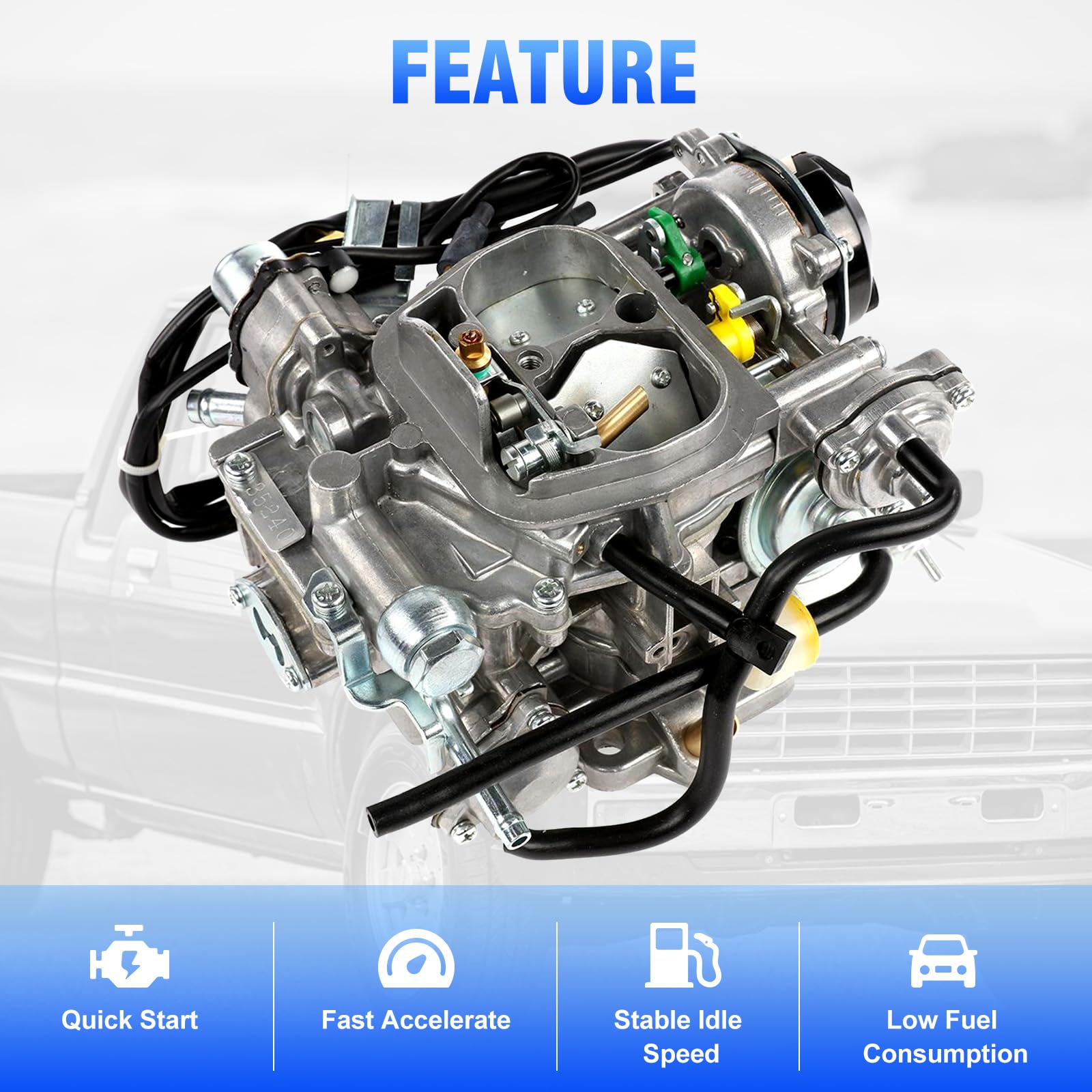 Partol 22R Carburetor For Toyota Pickup Carburetor 1981-1987 Toy-505 Toy-507 2.4L Carburetor Carb, Automatic Choke (35290/2.4L 2