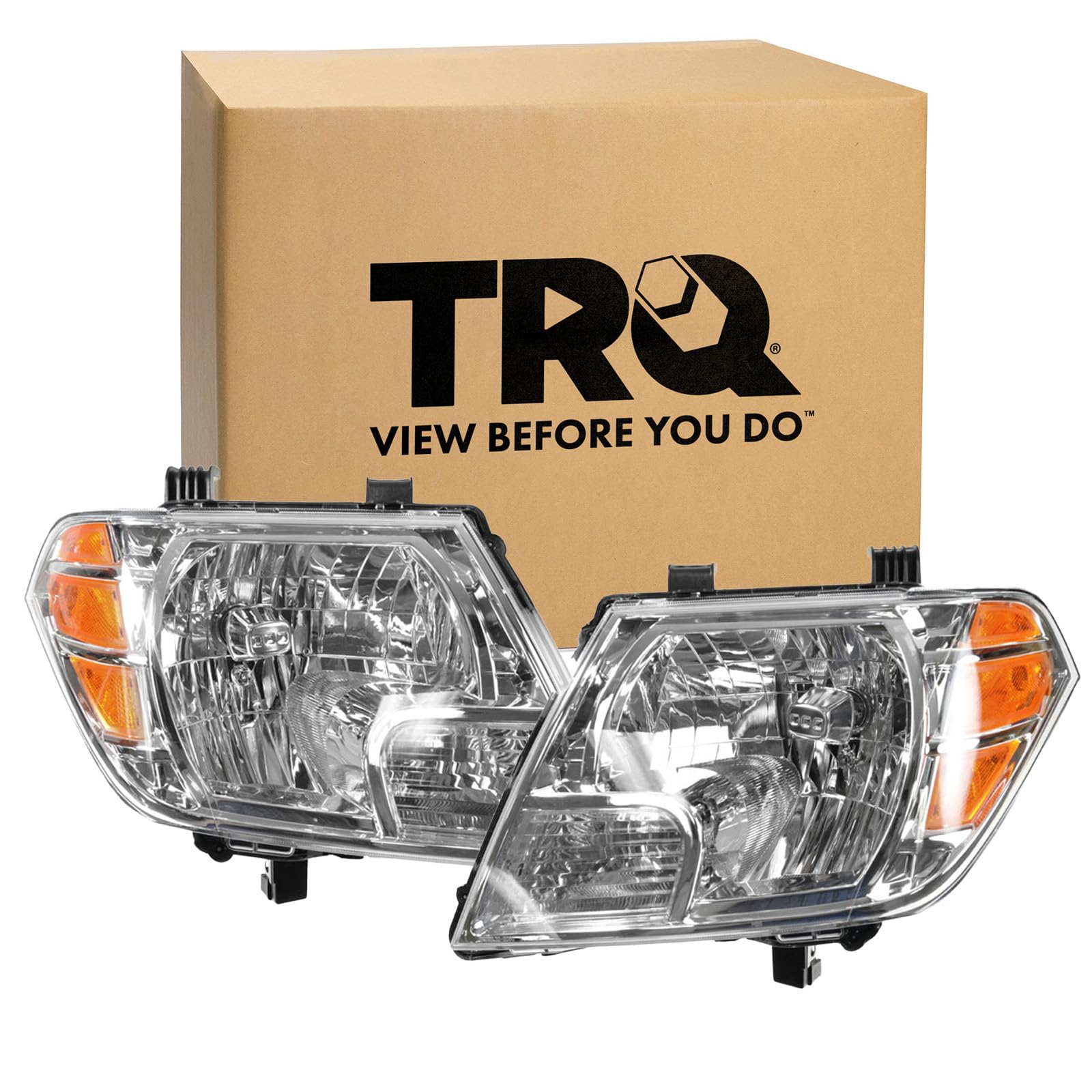 Trq Driver & Passenger Side Headlight Assembly Set Headlights Driver & Passenger Side Compatible With 2009-2021 Nissan Frontier