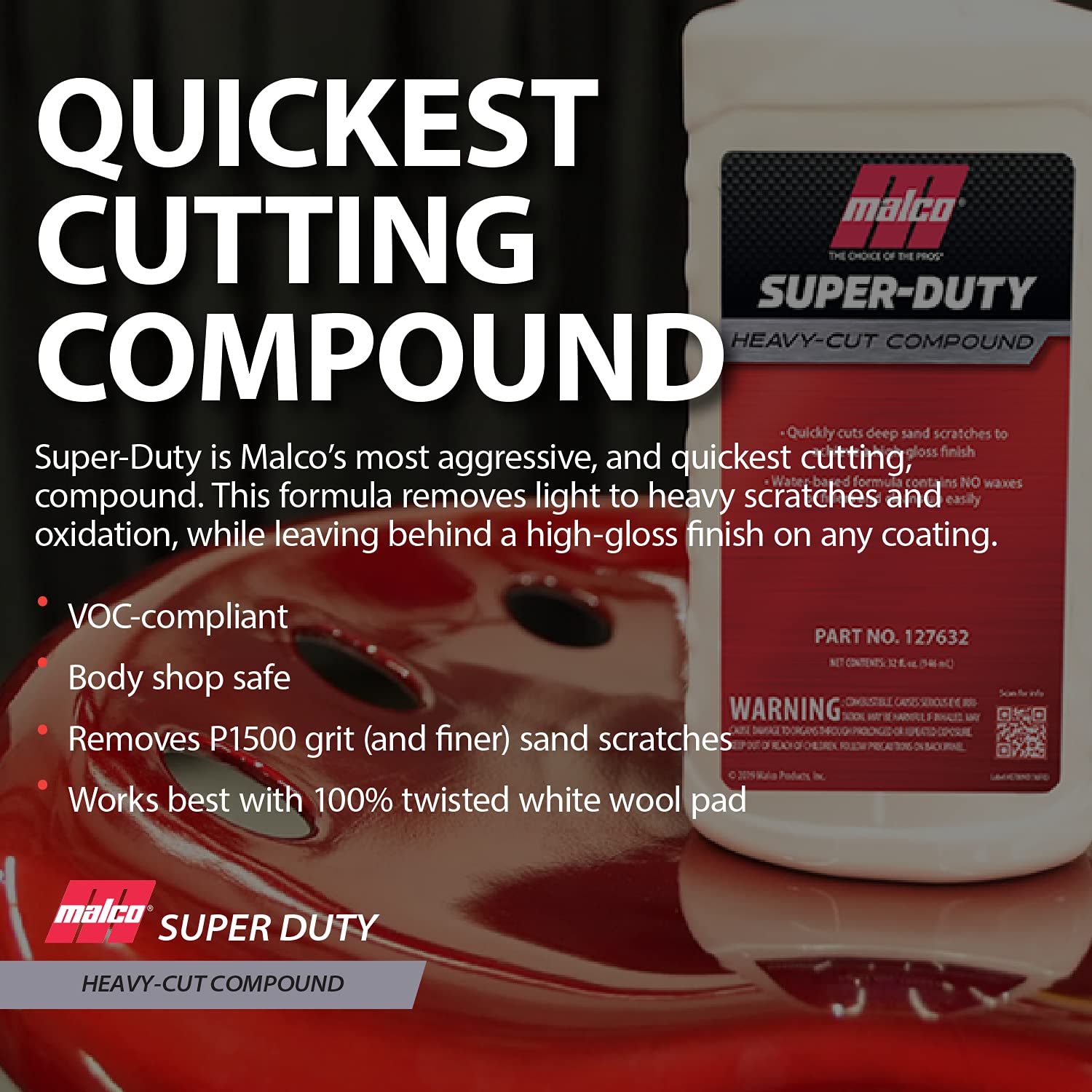 Malco Super Duty Heavy Cut Compound - Professional Cutting, Polishing And Finishing Compound/For Auto Paint Correction, Detailing And Buffing / 1 Gallon (127601)