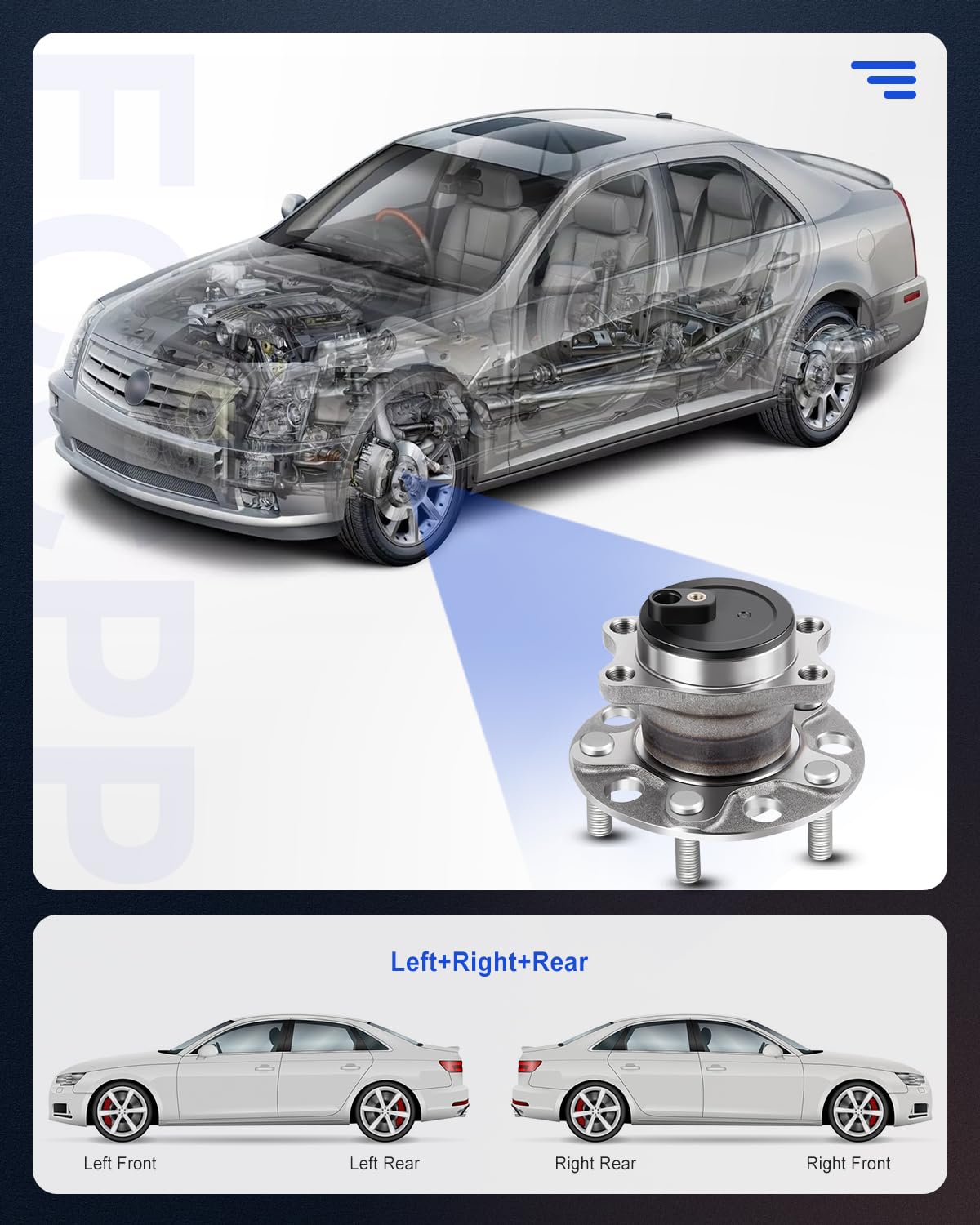 ECCPP Rear Wheel Hub Bearing Assembly 5 Lugs w/ABS for 2007-2010 Dodge Compatible with 512332