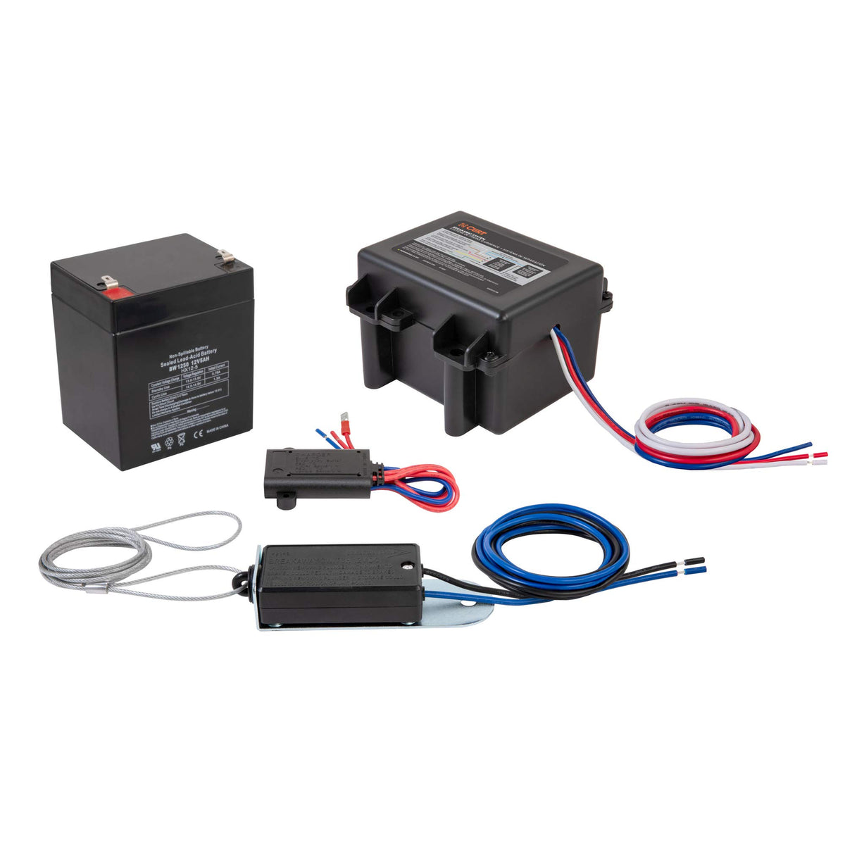 Curt 52040 Soft-Trac 1 Trailer Breakaway Switch Kit System With Battery And Charger , Black
