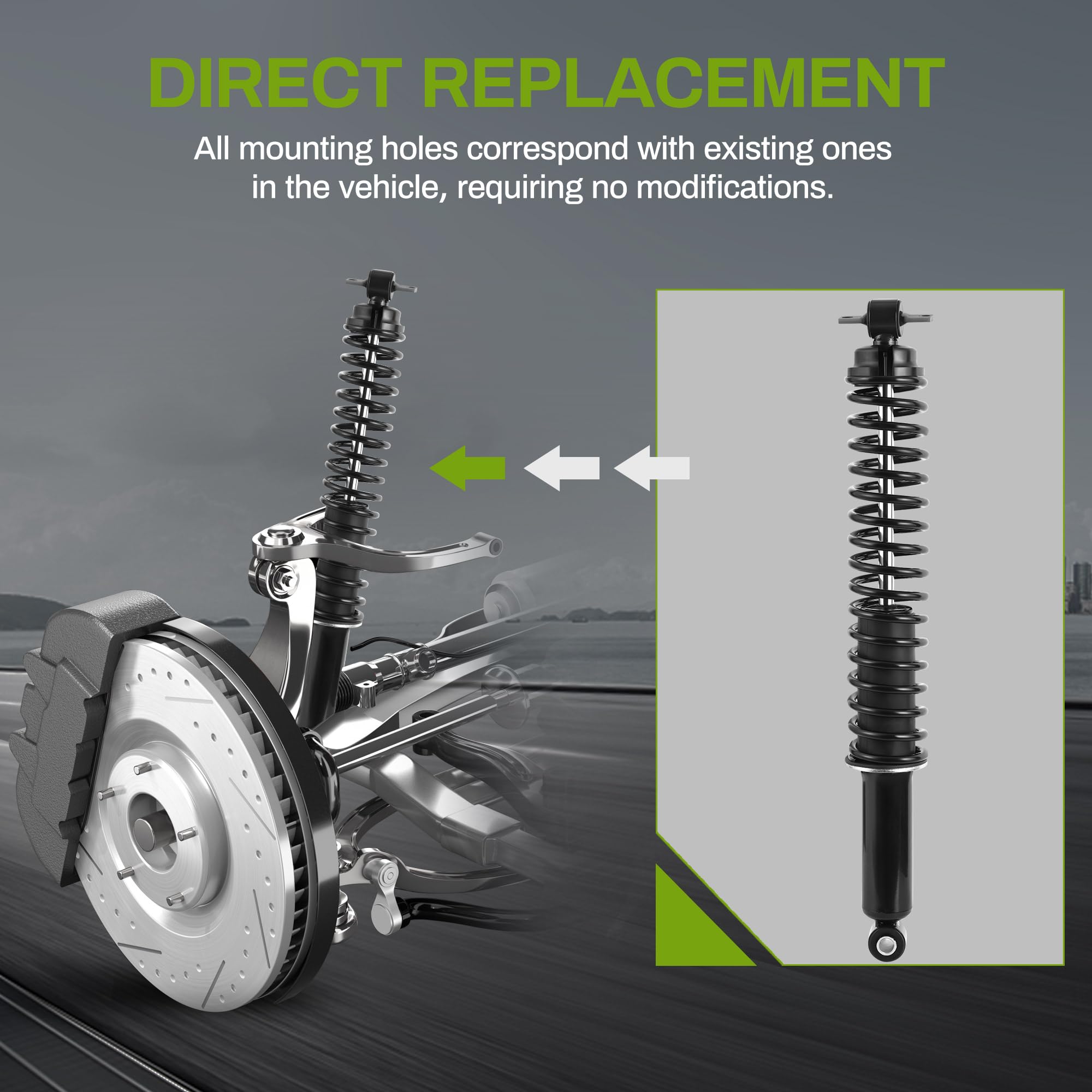 Autosaver88 Rear Load Shocks And Strut Compatible With 1996-2002 Chevy Express 2500, 1992-1999 K1500 Suburban, 1996-2002 Gmc Sav