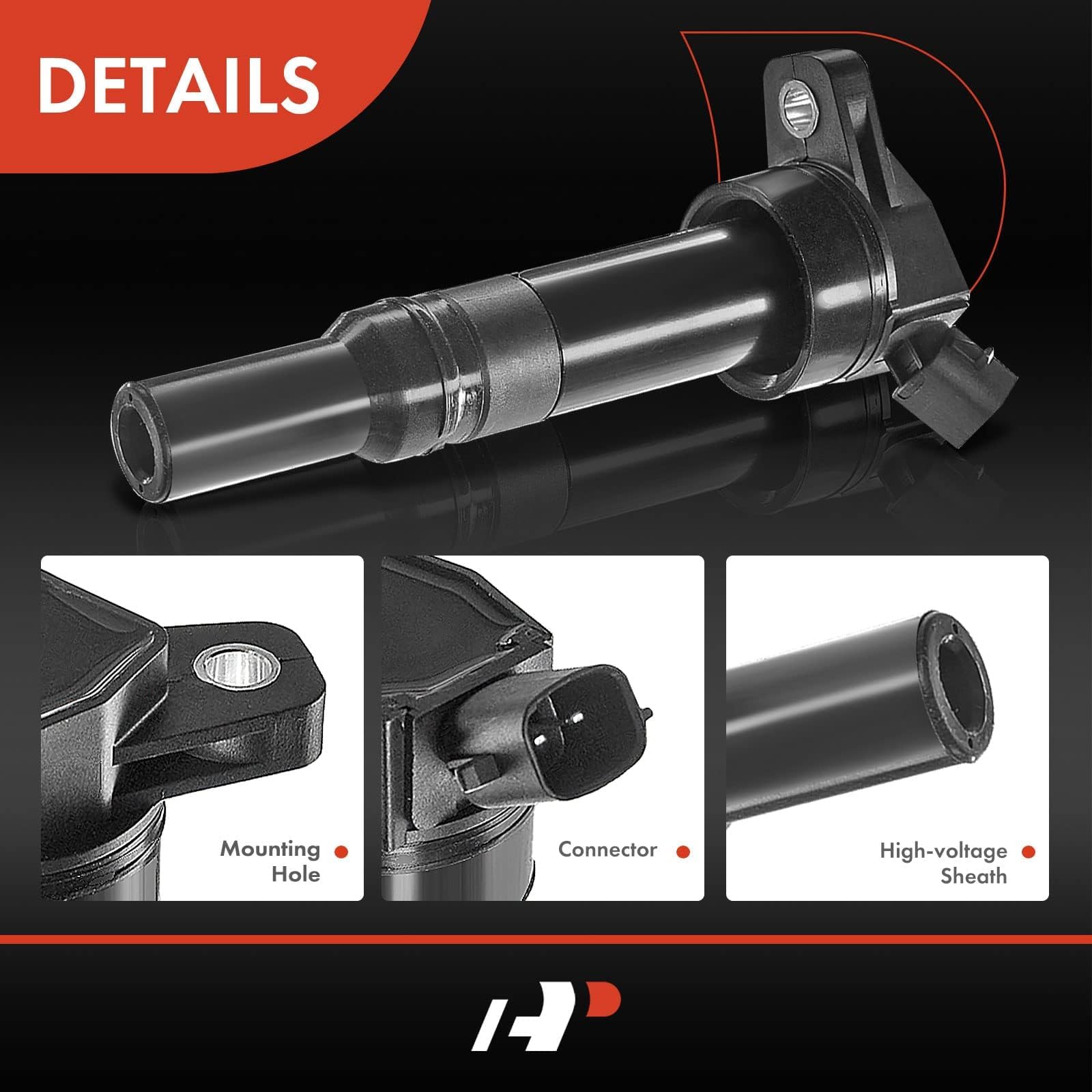 A-Premium Ignition Coil Pack Set of 4 Compatible with Hyundai Elantra 2011-2016 Tucson 2014-2020 Kia Forte 2014-2016 Soul 2012-2019 1.8L 2.0L