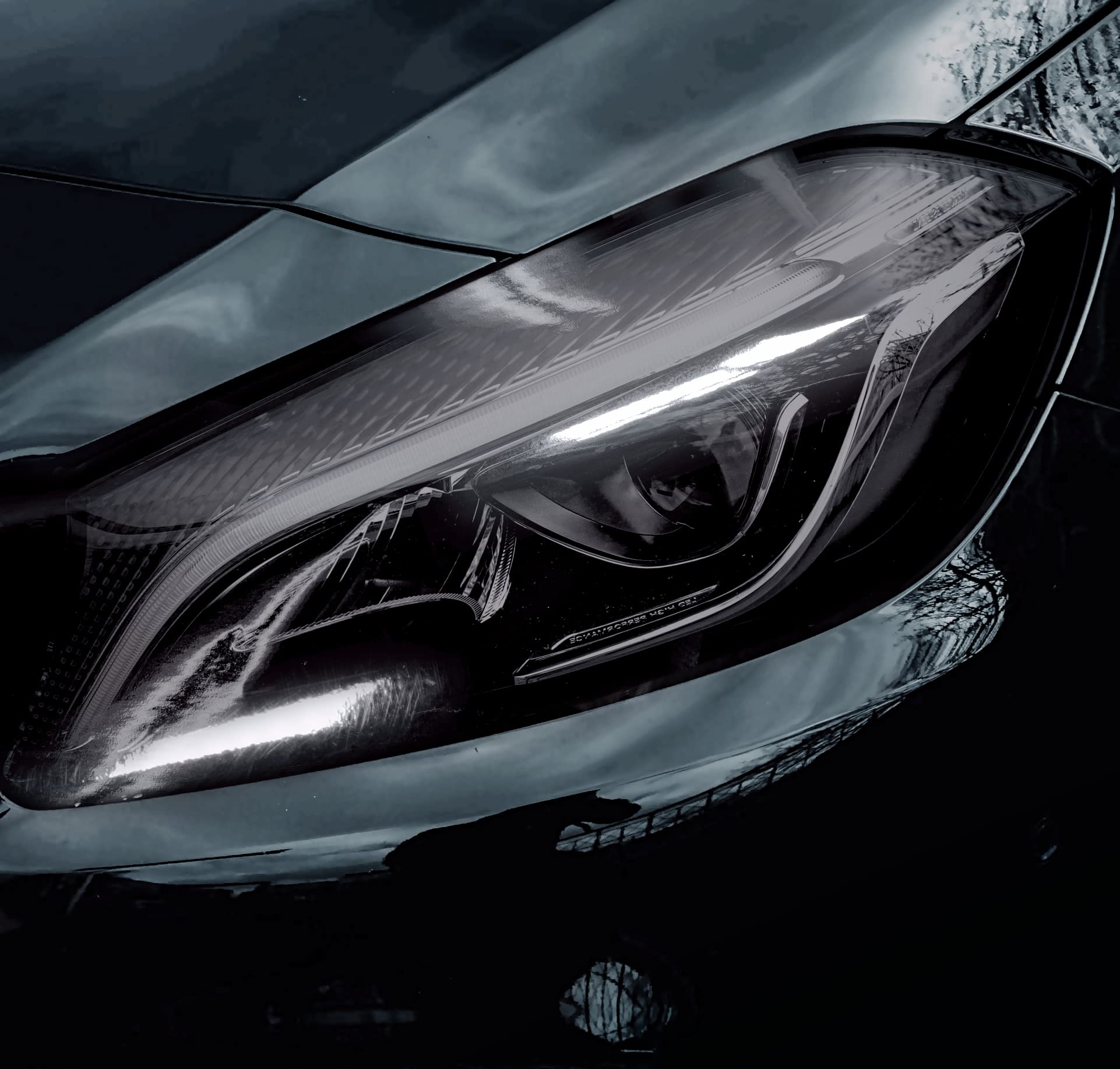 Vvivid Smoke Black Adhesive Headlight Wrap Tinting Vinyl (12'' X 48'' 2-Roll Pack)