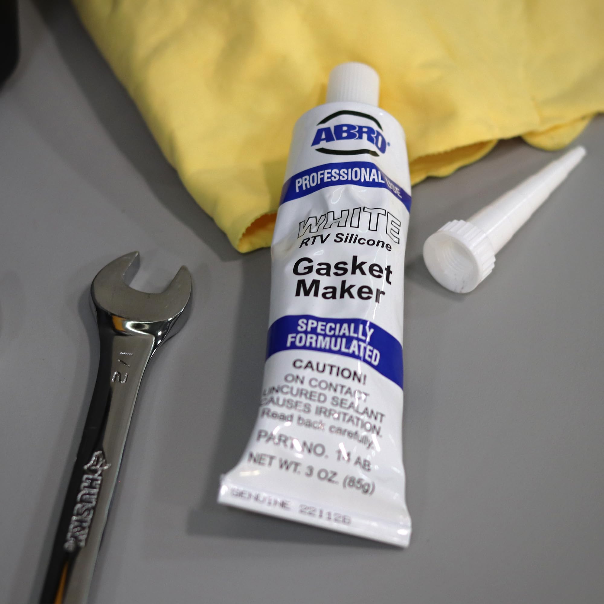 Abro White Rtv Silicone Instant Gasket Maker 3 Oz.