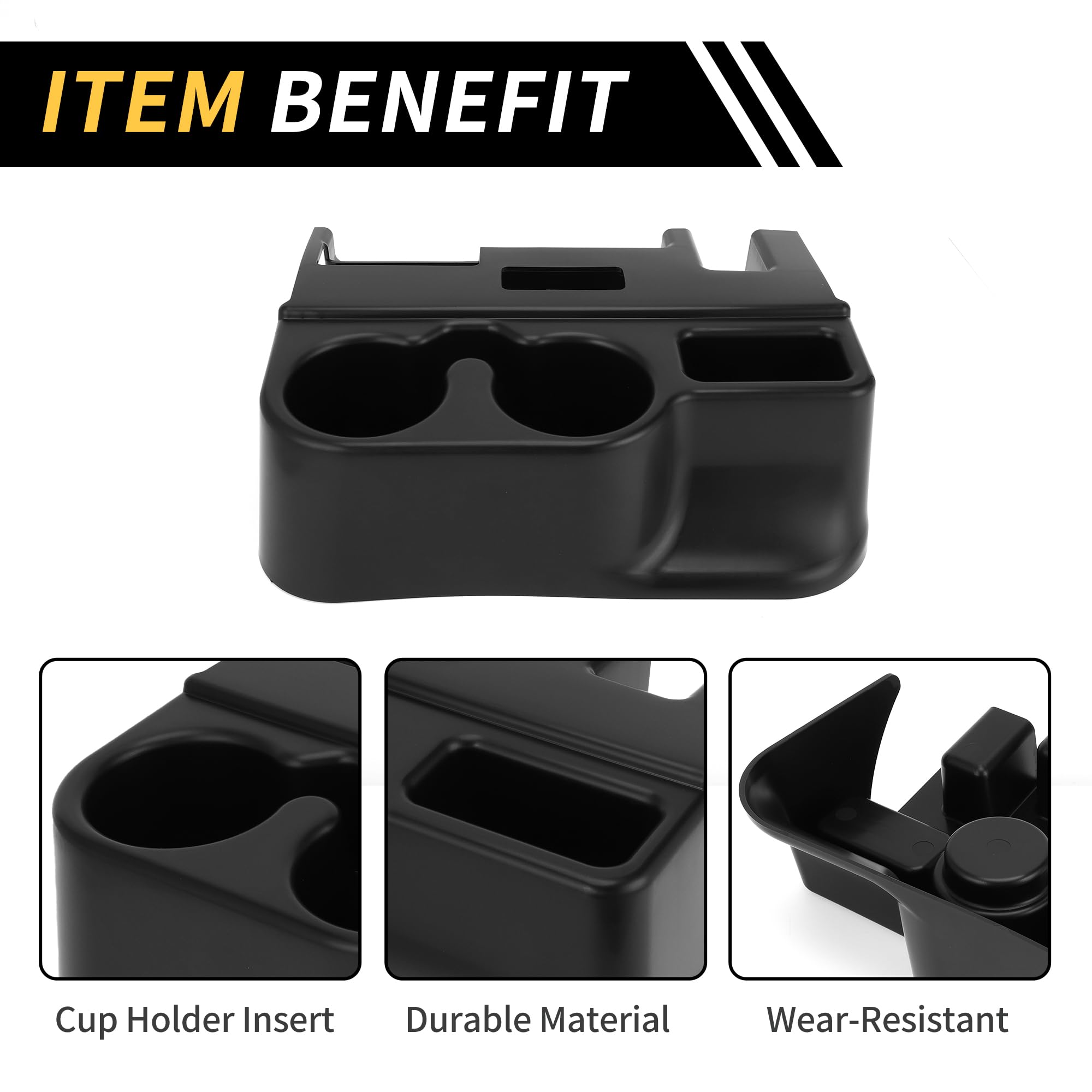 REPAIROCK Center Console Cup Holder for Dodge for Ram 1500 2500 3500 1999-2001 Drink Cup Holder Cup Coin Holder Water Bottle Hol