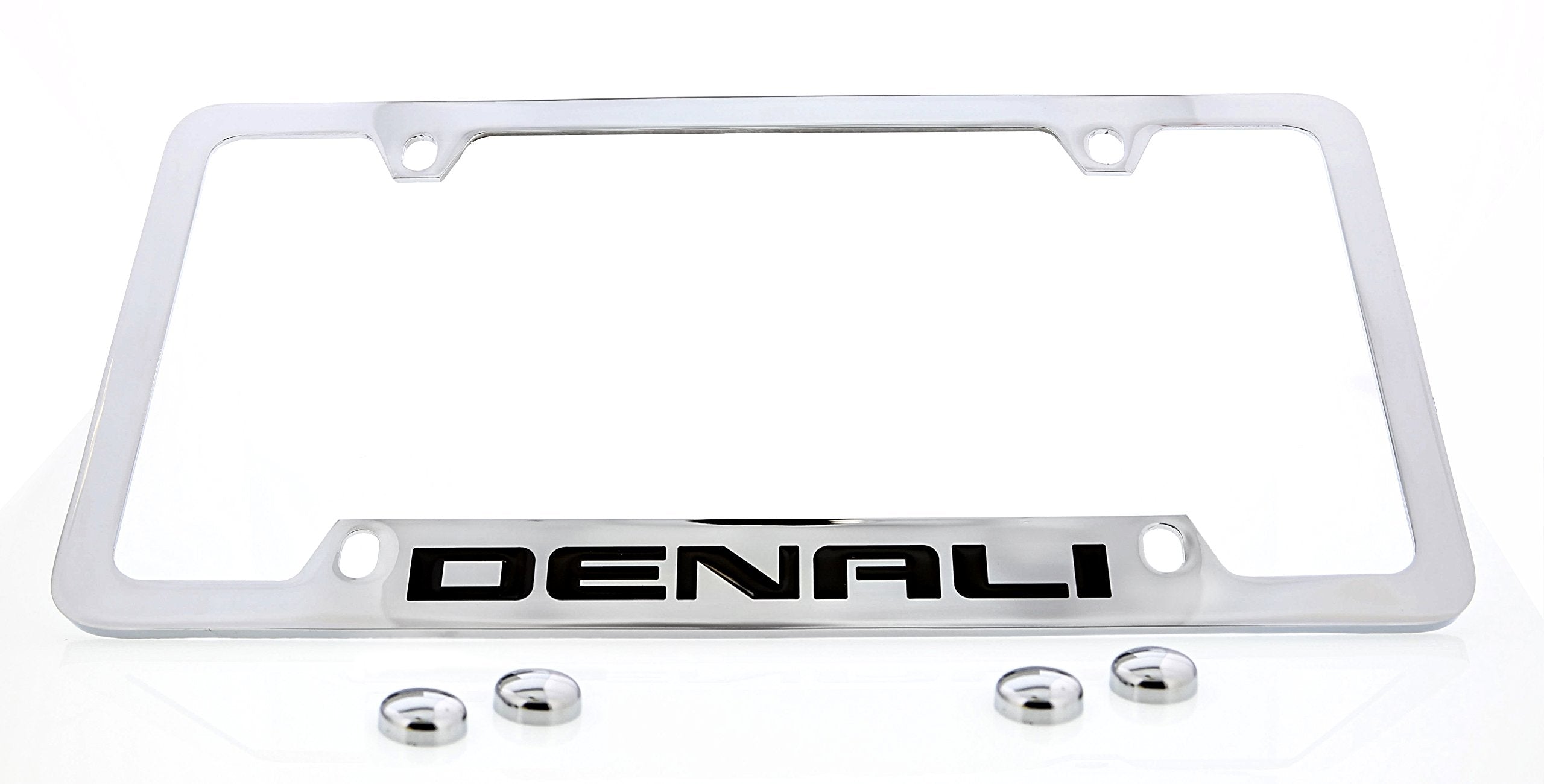 Gmc Denali License Plate Frame Holder (4 Hole/Brass, Chrome/Bottom)