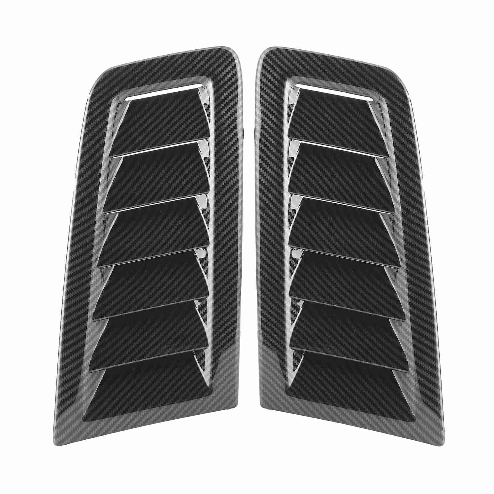 Qiilu 2PCS Car Hood Vent Scoop Kit, Universal Cold Air Intake Fitment Louvers Cooling Intakes Auto Hoods Vents Bonnet Cover Car