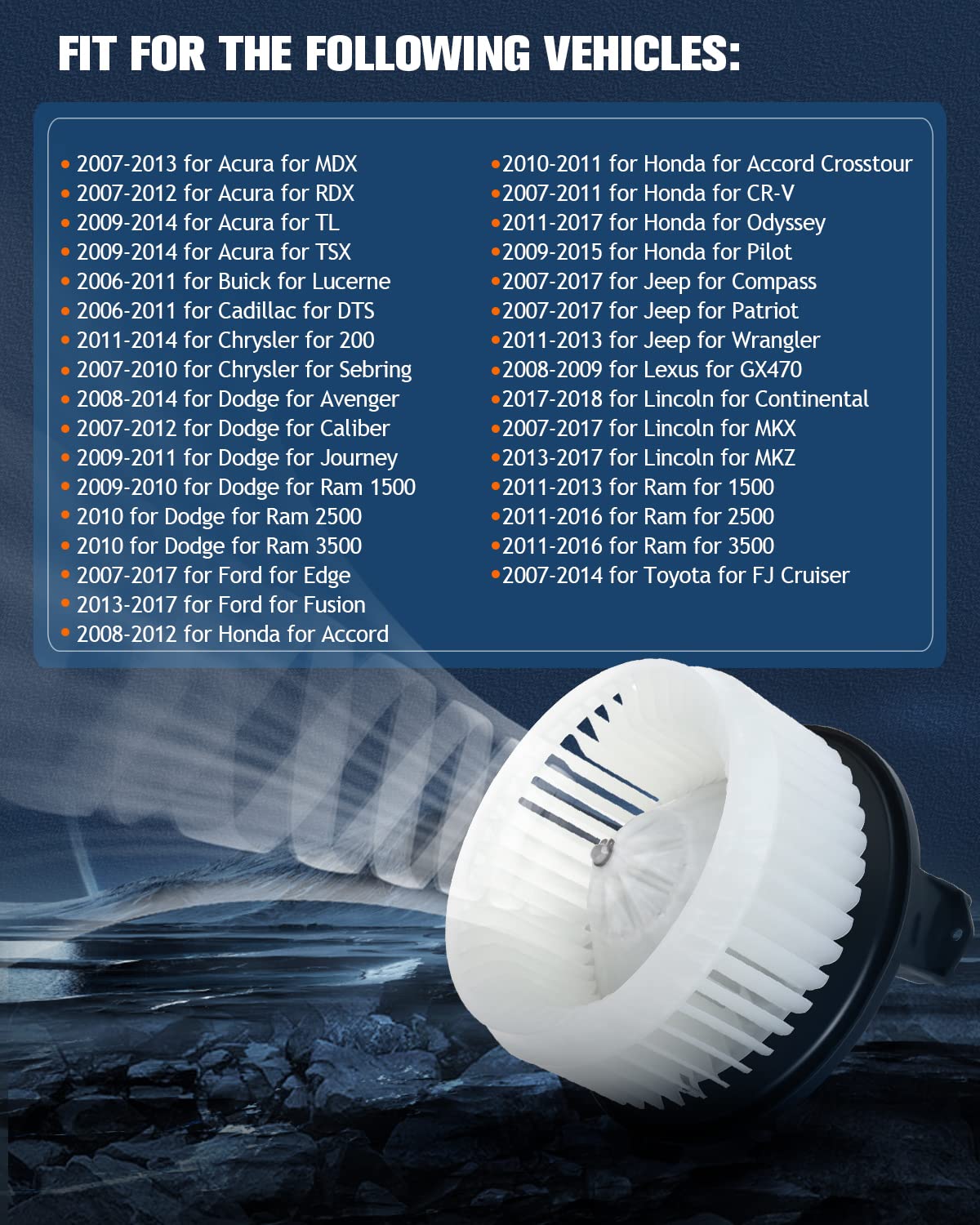 Eccpp Hvac Heater Blower Motor 700203 Ac Blower Motor Fit For 2007-2013 Acura Mdx/2007-2012 Acura Rdx/2009-13 Acura Tl/Tsx, For