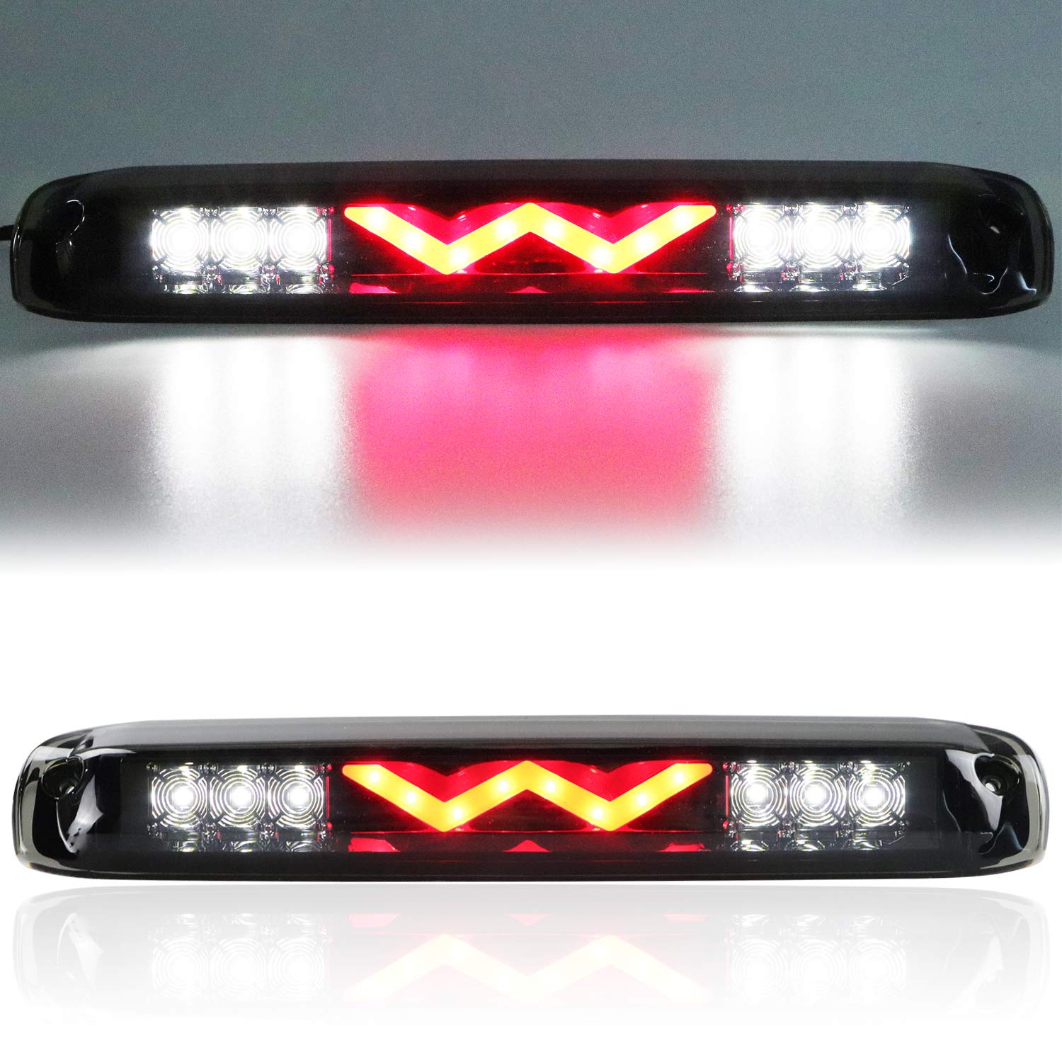 Tresound Led Third 3Rd Brake Light Compatible With 1999-2007 Silverado Gmc Sierra 1500 2500 3500 Hd Classic, Rear Cargo Lamp High Mount Stop Light Reverse Light (Smoke)