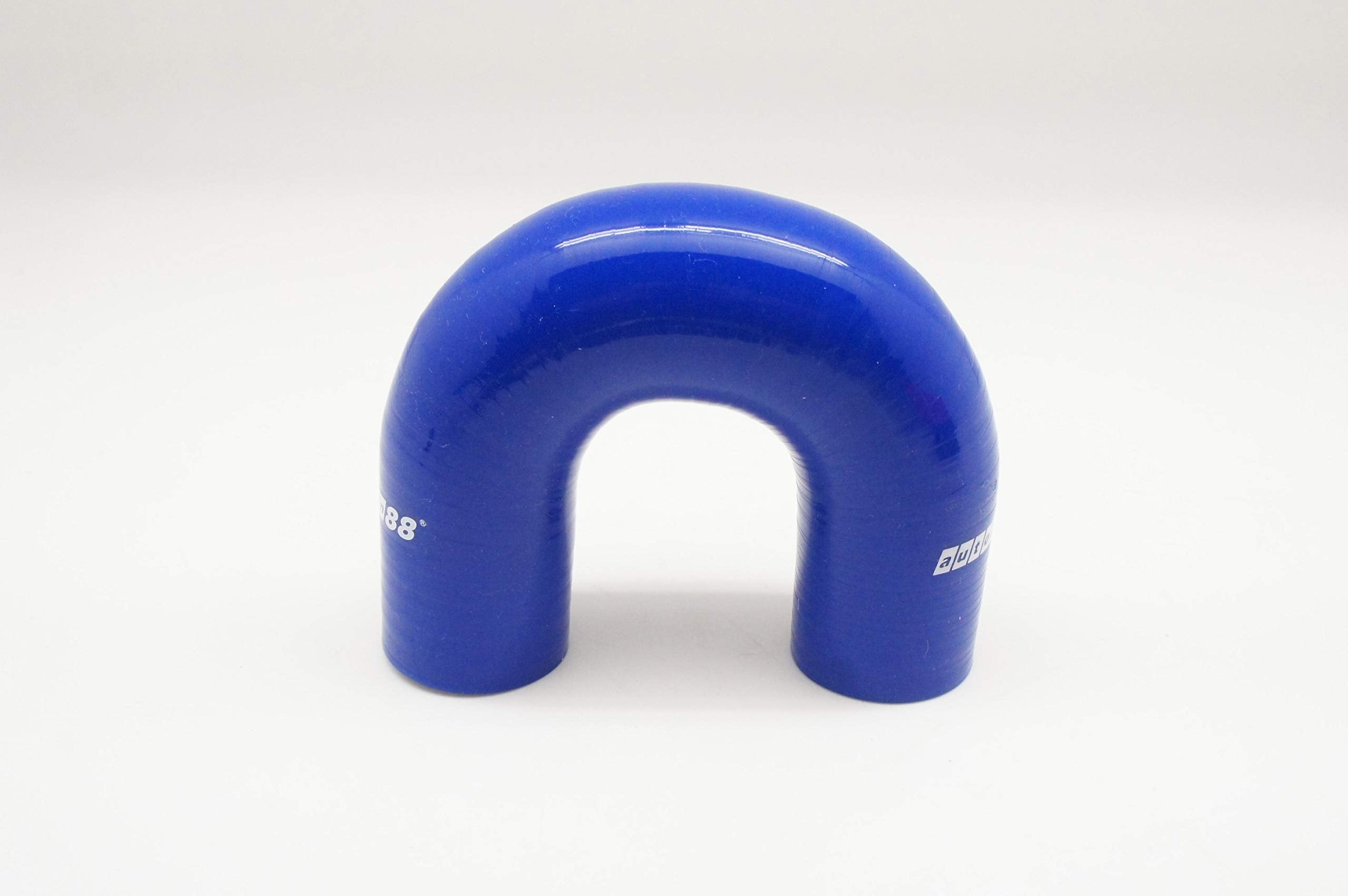 Autobahn88 Automotive Silicone Hose Bend, U-shape 180-Deg Elbow Coupler, ID=1.5'' (38mm), Center Line Distance 4.5'' (114mm), Wa