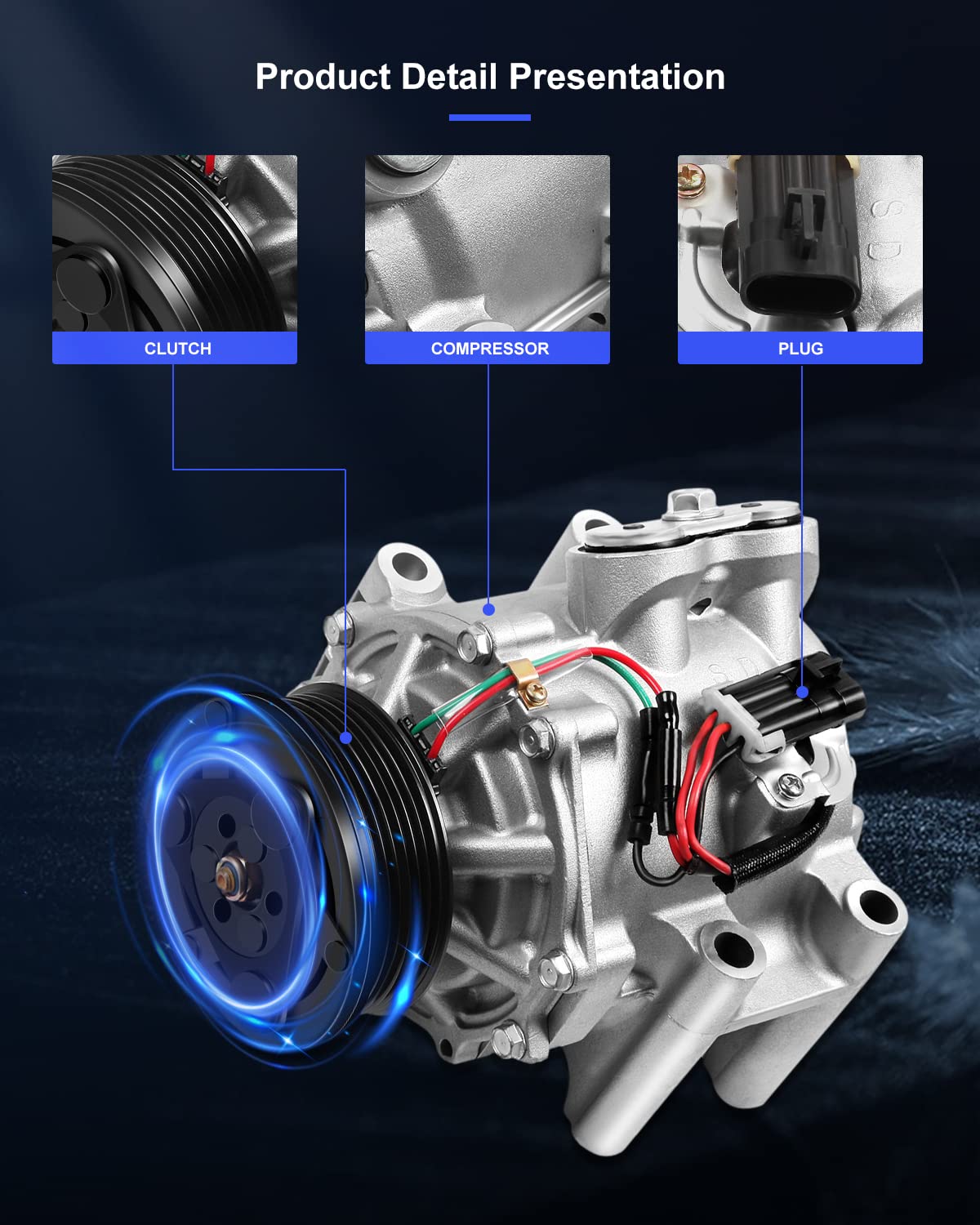 Eccpp Ac Compressor 2002-2009 For Chevrolet Trailblazer For Gmc Envoy For Saab 9-7X For Oldsmobile Bravada 4.2L Air Conditioning