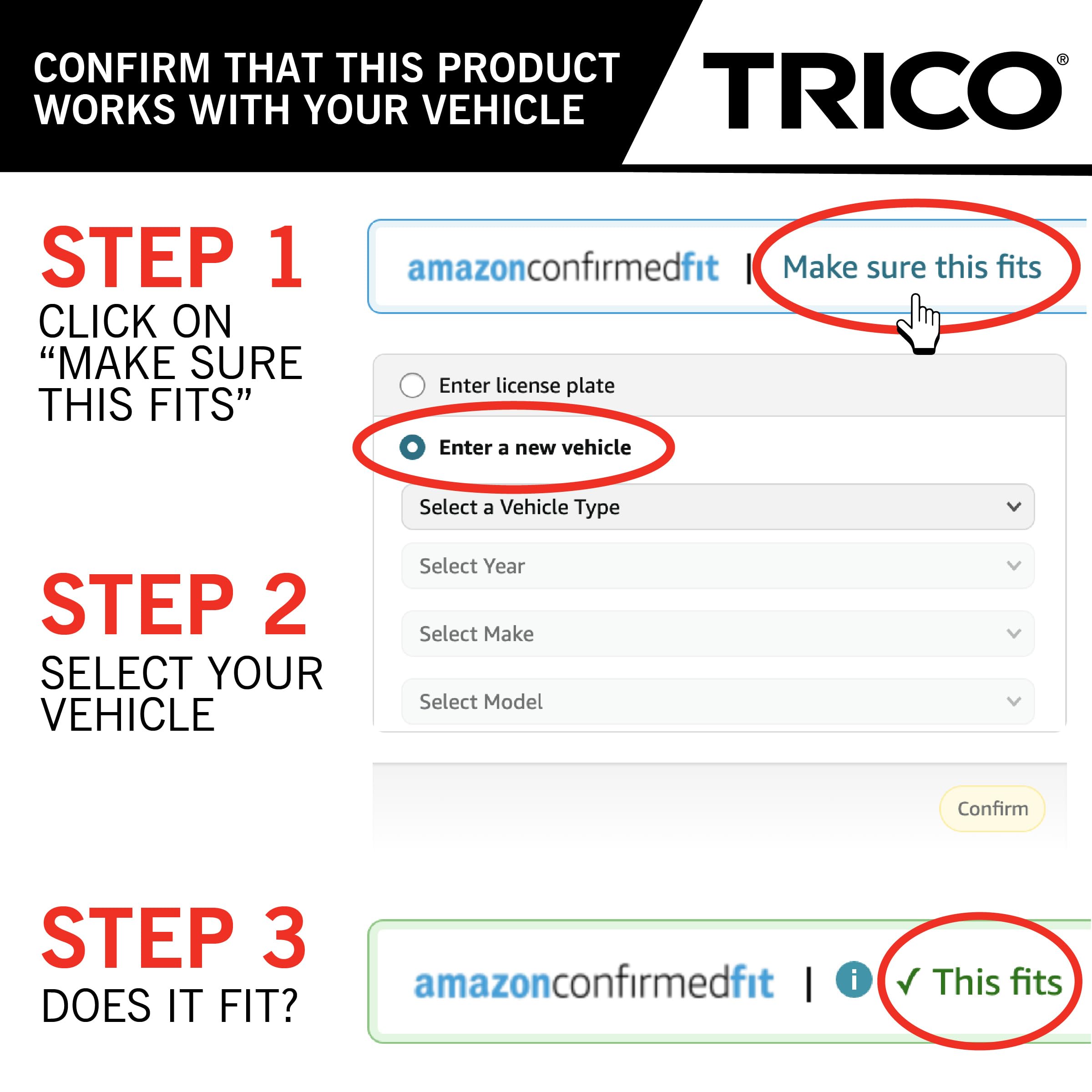 Trico Gold 3-Piece Driver/Passenger/Rear All-Weather Automotive Replacement Windshield Wiper Blade Kit For 2015-2020 Chevy/Gmc T