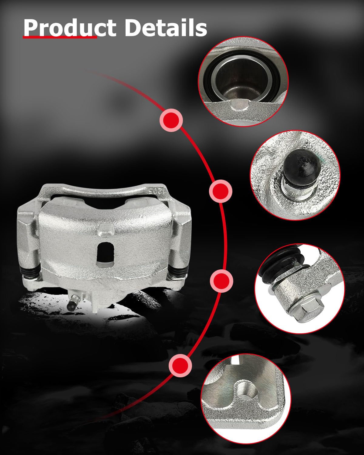 cciyu 19B1832 19B1833 Front Left & Right Brake Calipers With Bracket For Acura For EL 1997-2000,For Honda For Civic 1996-2011,Fo