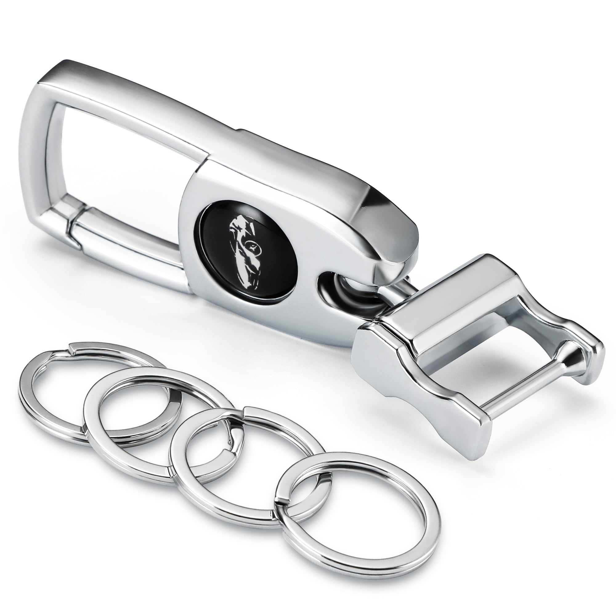 Gkeygo Keychain Carabiner For Keys, Heavy Duty Car Key Chain With 4 Key Rings Quick Release -Keychains Organizer For Men And Wom