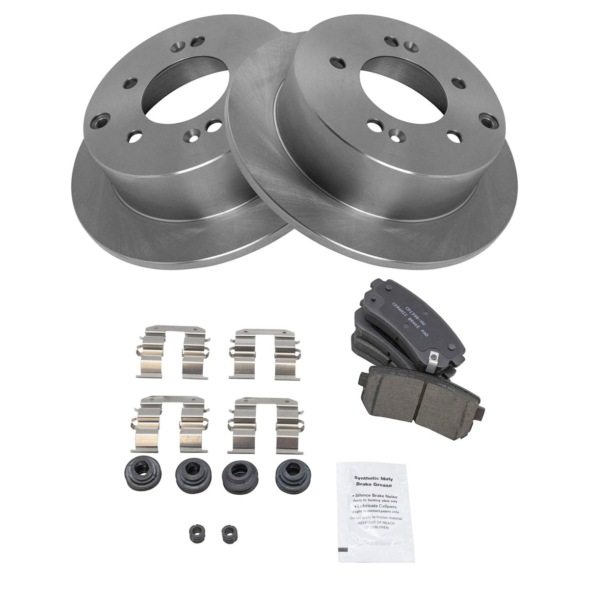 Trq Rear Brake Pad & Rotor Kit Brake Pads Brake Rotor Ceramic Compatible With 2010-2013 Kia Forte Forte Koup