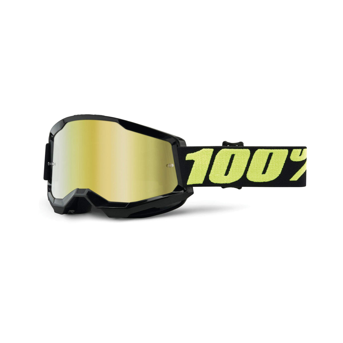 100% Strata 2 Motocross & Mountain Bike Goggles - Mx And Mtb Racing Protective Eyewear (Upsol - Mirror Gold Lens)