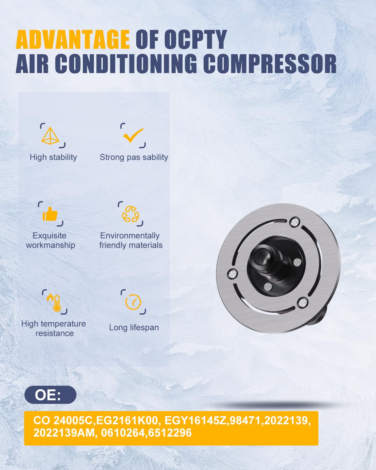 OCPTY Air Conditioning Compressor Clutch CO 24005C for Mazda 3 for Mazda 5 Model for Mazda CX-7 2.3L 2006-2009