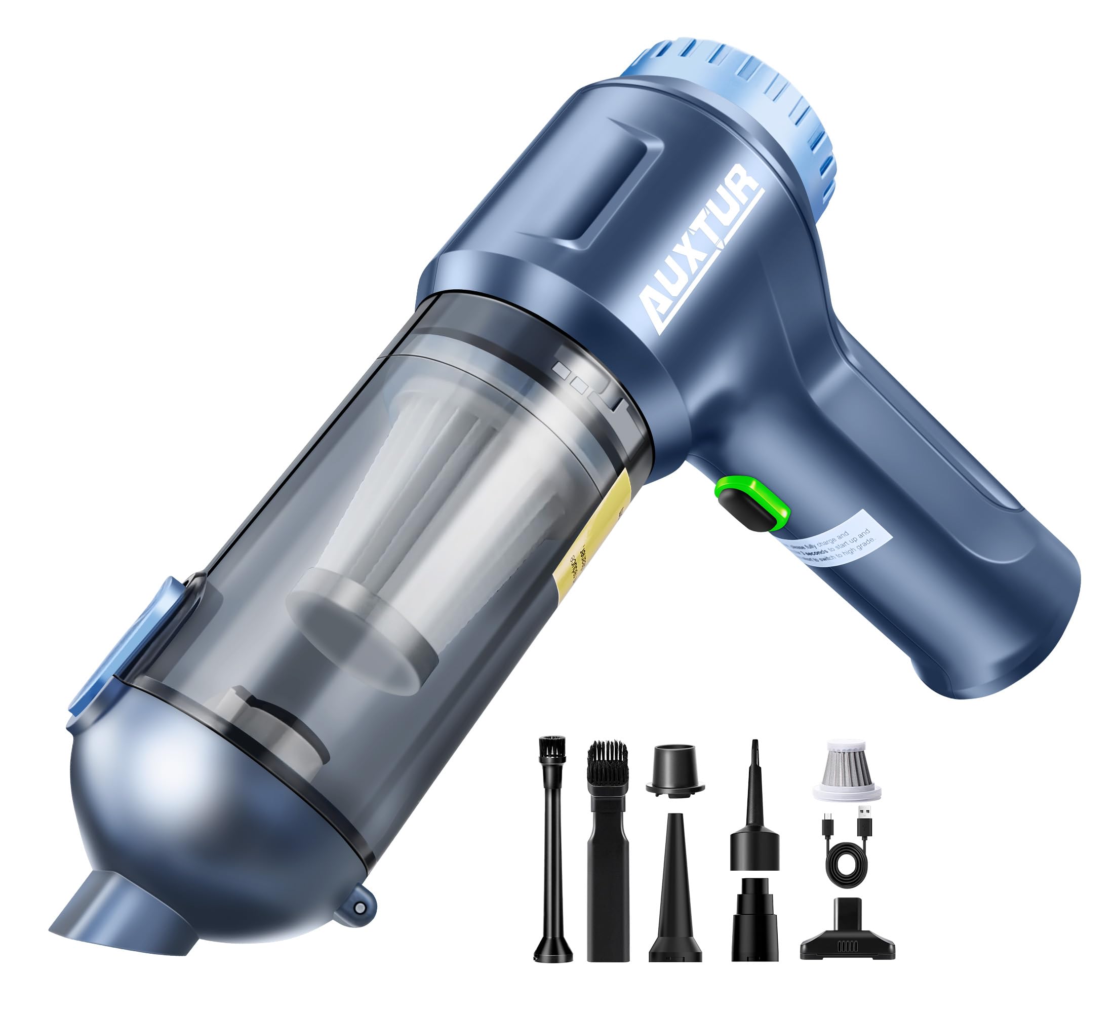 AUXTUR Car Vacuum Cordless, 4 in 1 Handheld Vacuum with Brushless Motor in 14000PA Powerful Suction, Mini Vacuum Cleaner with On