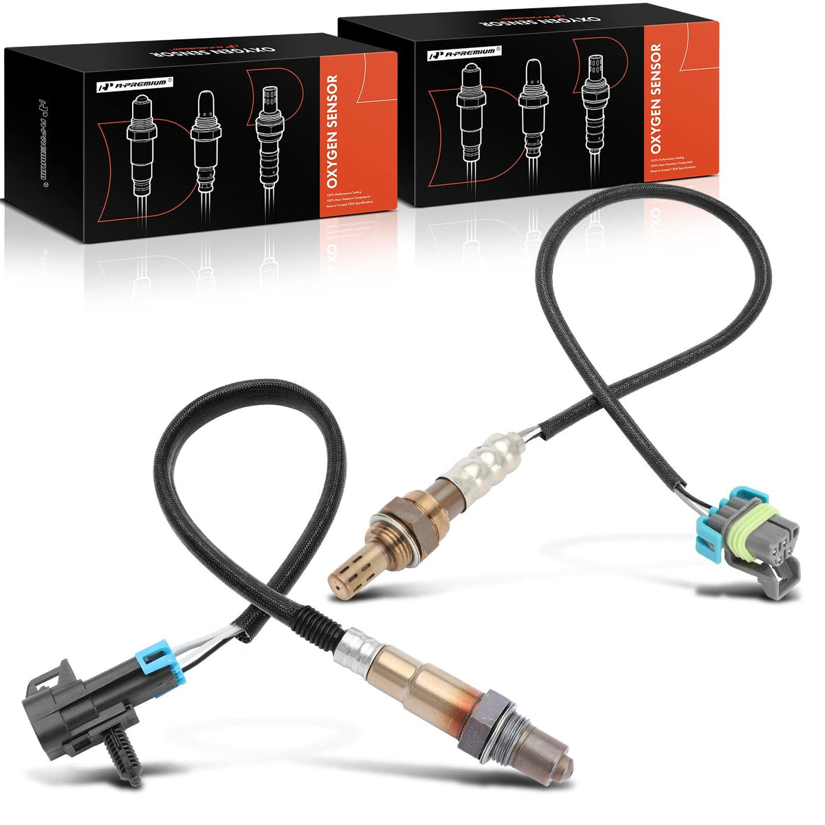 A-Premium O2 Oxygen Sensor Upstream and Downstream Heated Compatible with Chevy, GMC, Saturn, Pontiac Vehicles - Equinox Malibu 