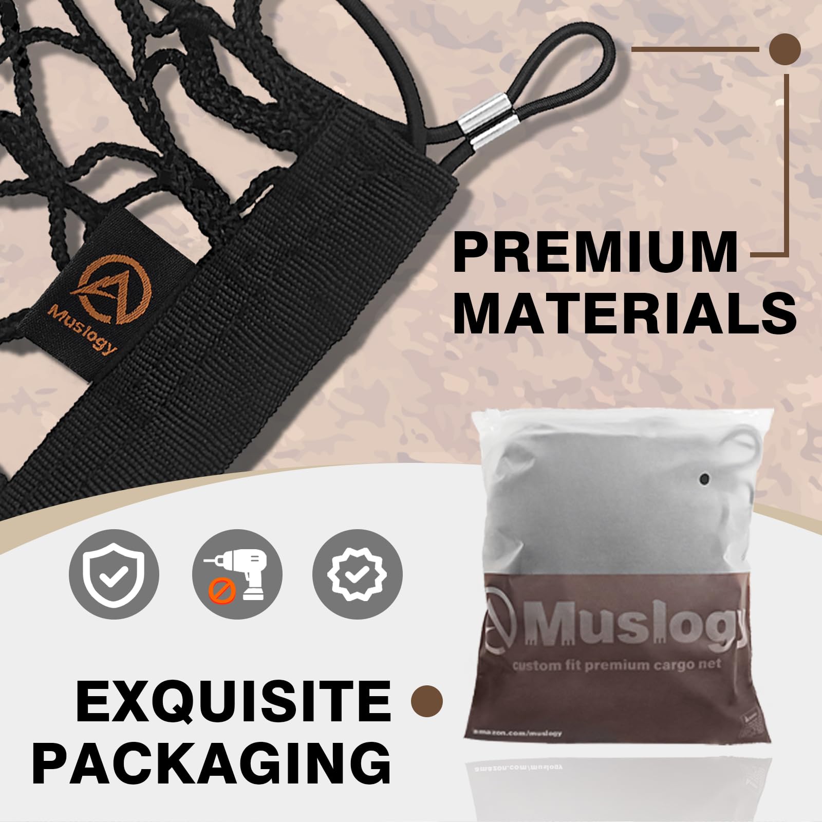 Muslogy Envelope Style Trunk Cargo Net Compatible With 2025 Toyota 4Runner Accessories Custom Fit Trunk Organizer Upgraded Mesh