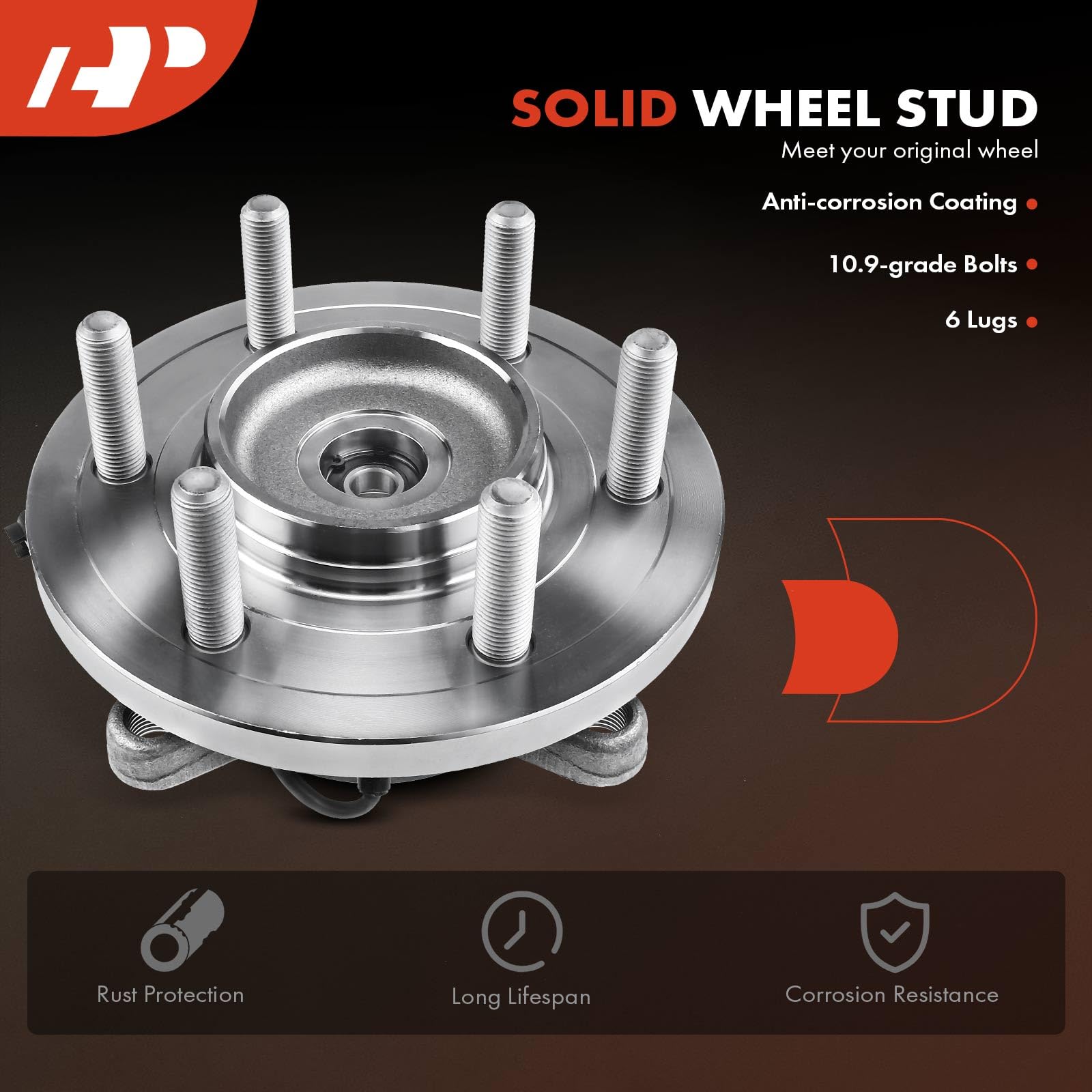 A-Premium Front Wheel Bearing and Hub Assembly with ABS & 6-Lug Compatible with Ford Expedition 2015-2017 & Lincoln Navigator 20