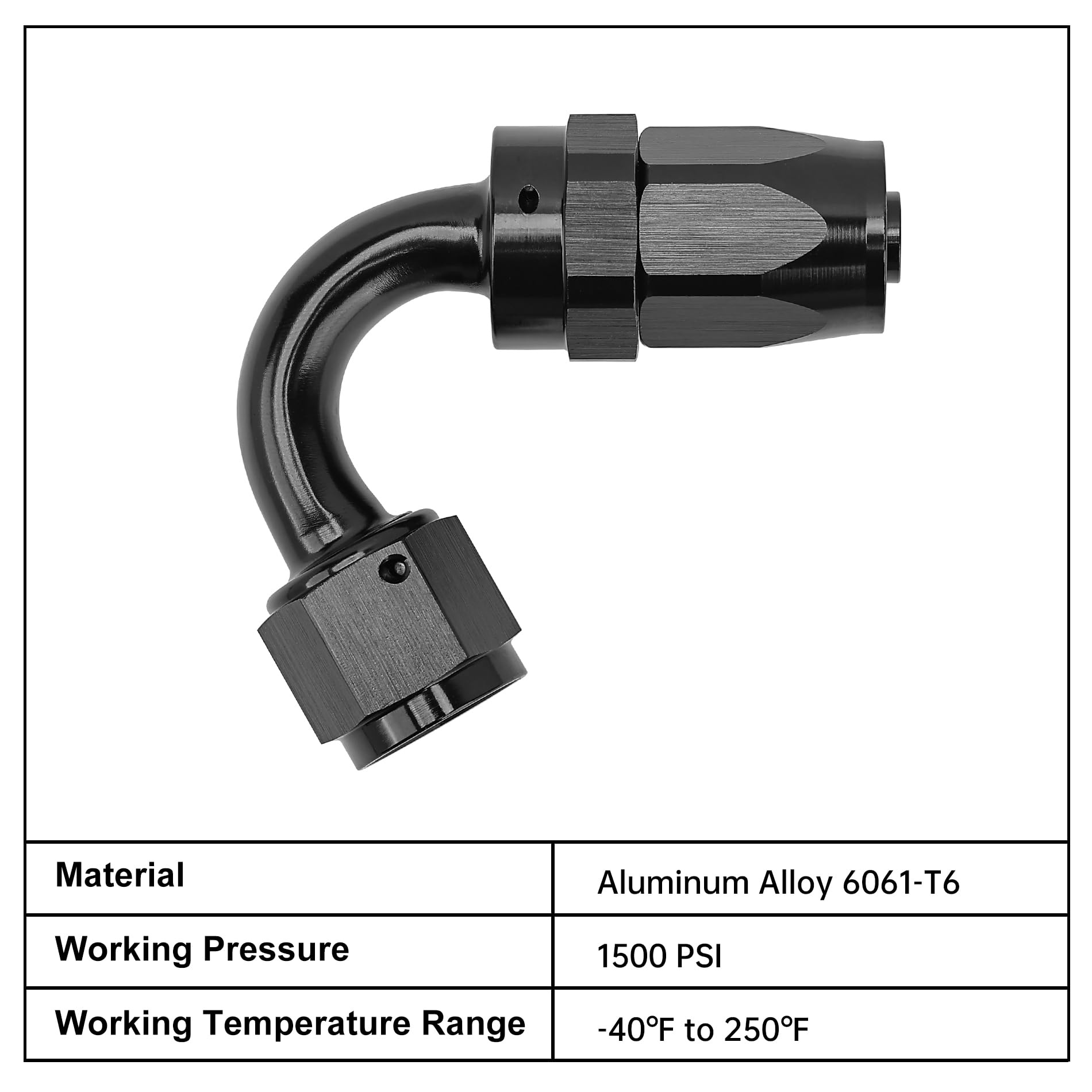 Evil Energy 8An Hose End Fitting 120 Degree Swivel For Cpe Braided Fuel Hose Black