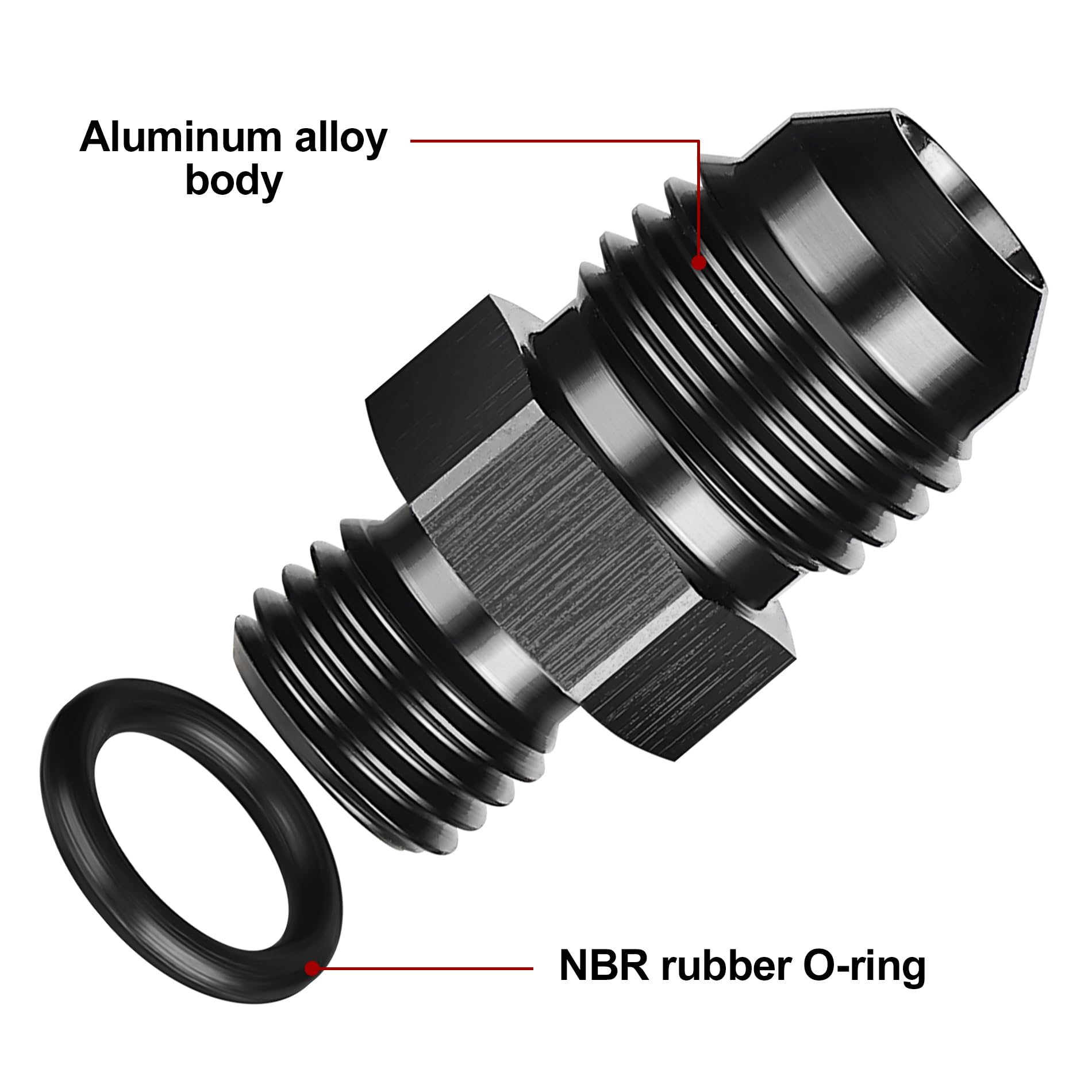 Evil Energy 6An Flare To An4 Orb Male O-Ring Fitting Adapter