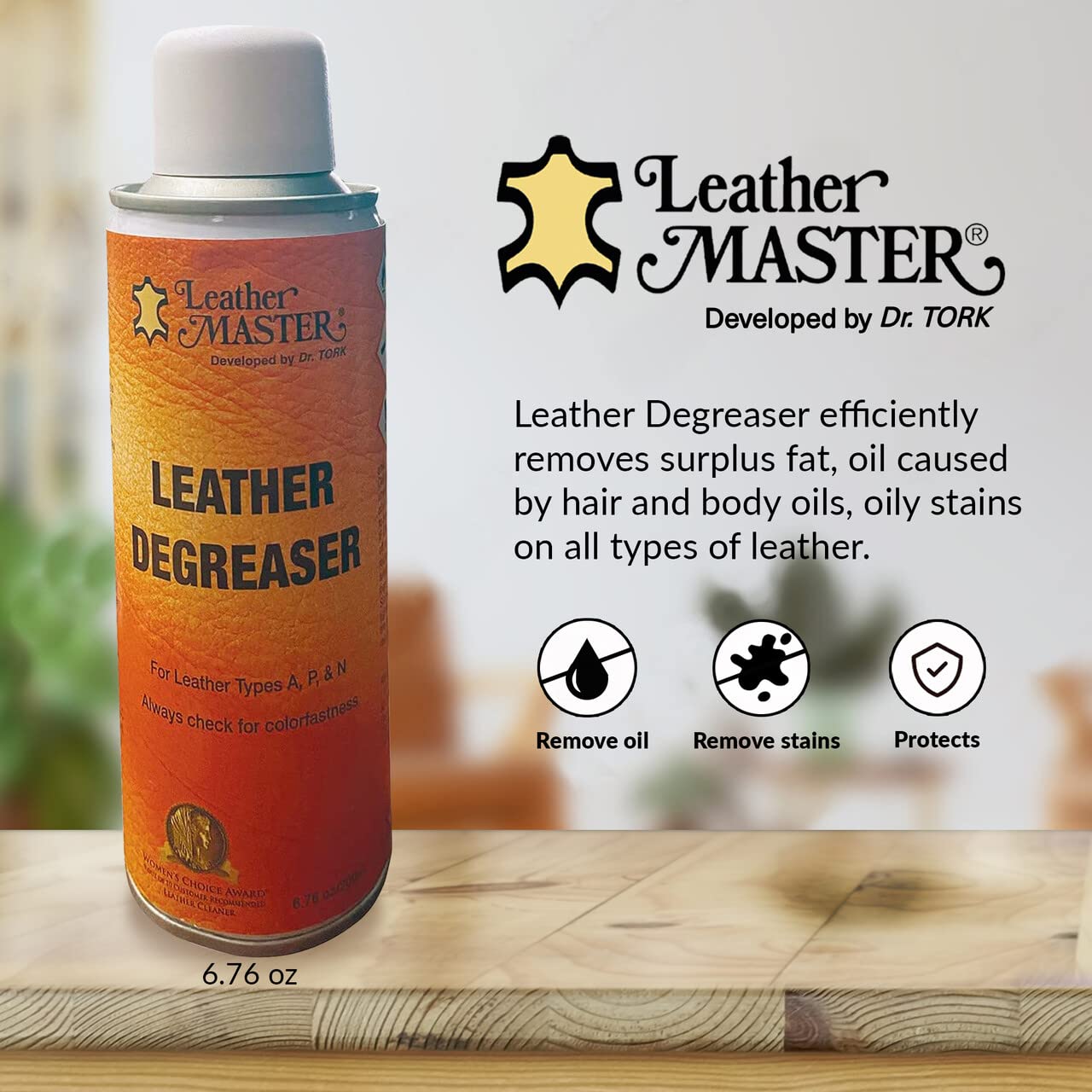 LEATHER MASTER Leather Care Degreaser Spray - 6.76 oz - Ultimate Cleaner for Leather, Car Interior, Furniture, and Detailing Kits