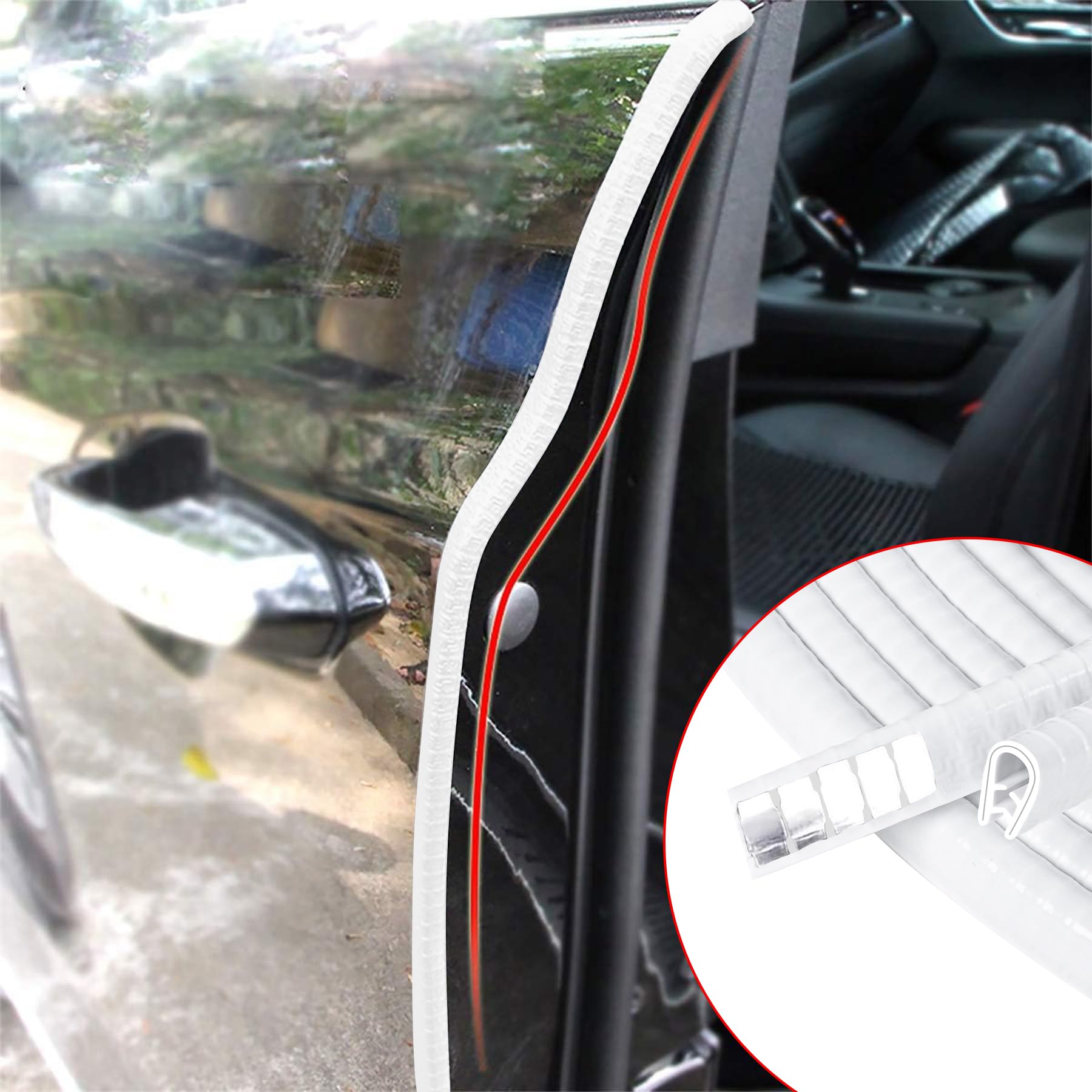 Myfamirea16.4 Ft(5M) Car Door Edge Guards U Shape Edge Trim Rubber Seal Protector Rubber Car Door Protector Car Protection Door